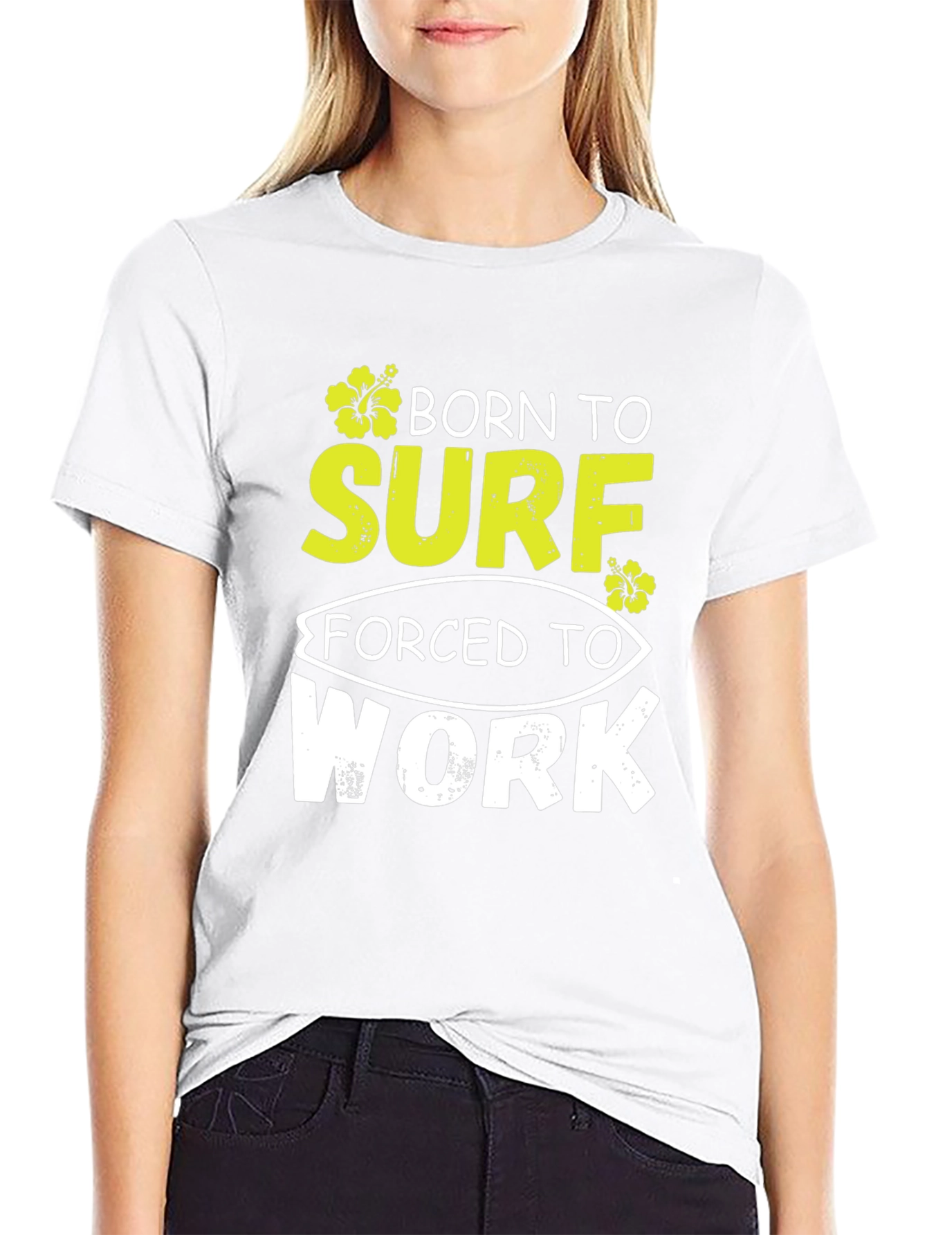 Born to Surf Black Graphic T-Shirt