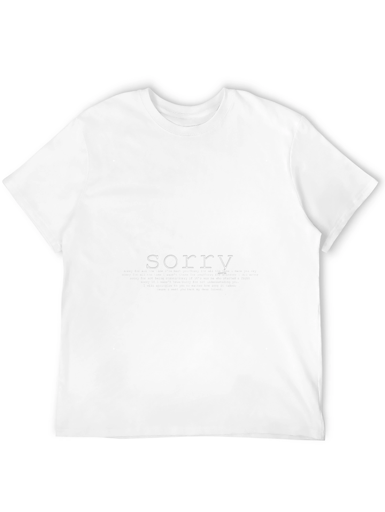 Sorry Graphic Black T-Shirt Casual Wear