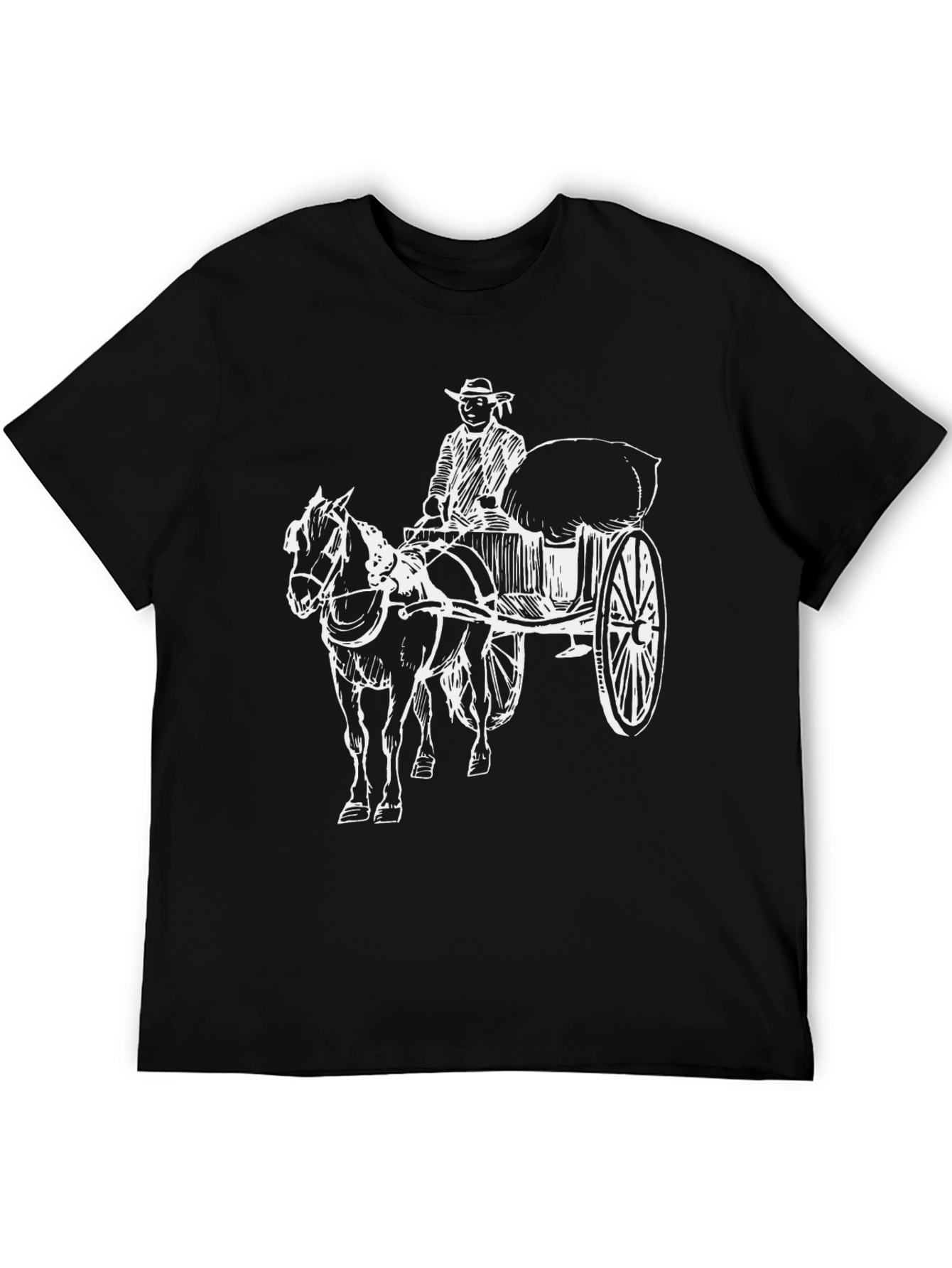 Black Horse-Drawn Carriage T-Shirt