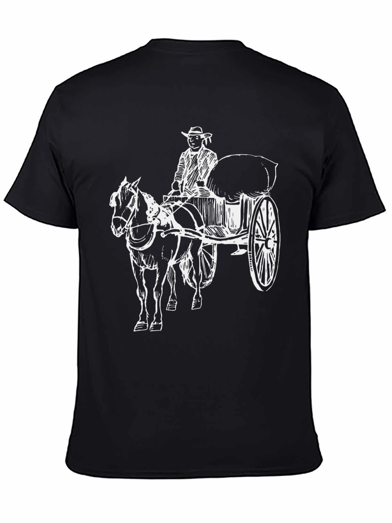 Black Horse-Drawn Carriage T-Shirt