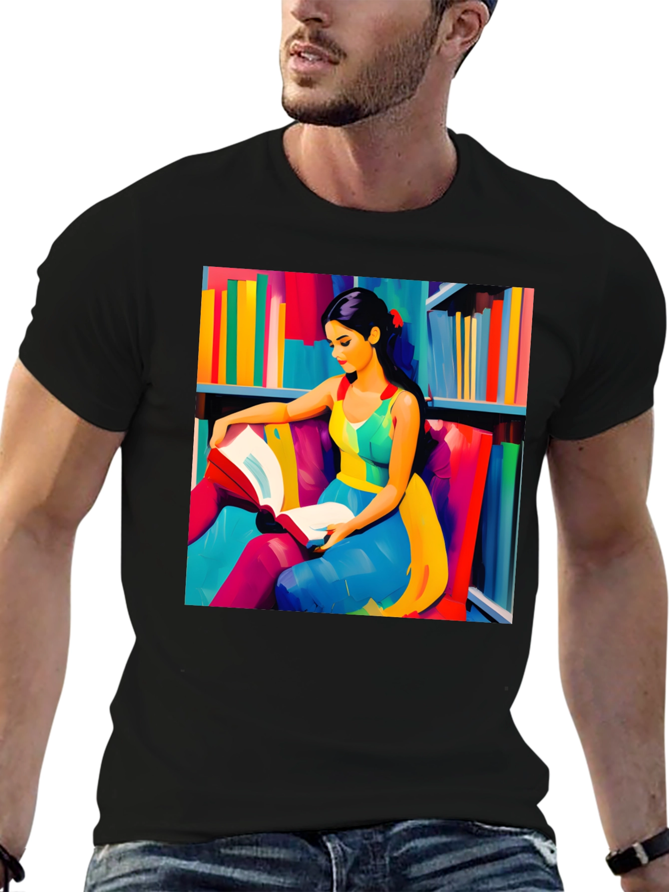 Colorful Reader Graphic T-Shirt