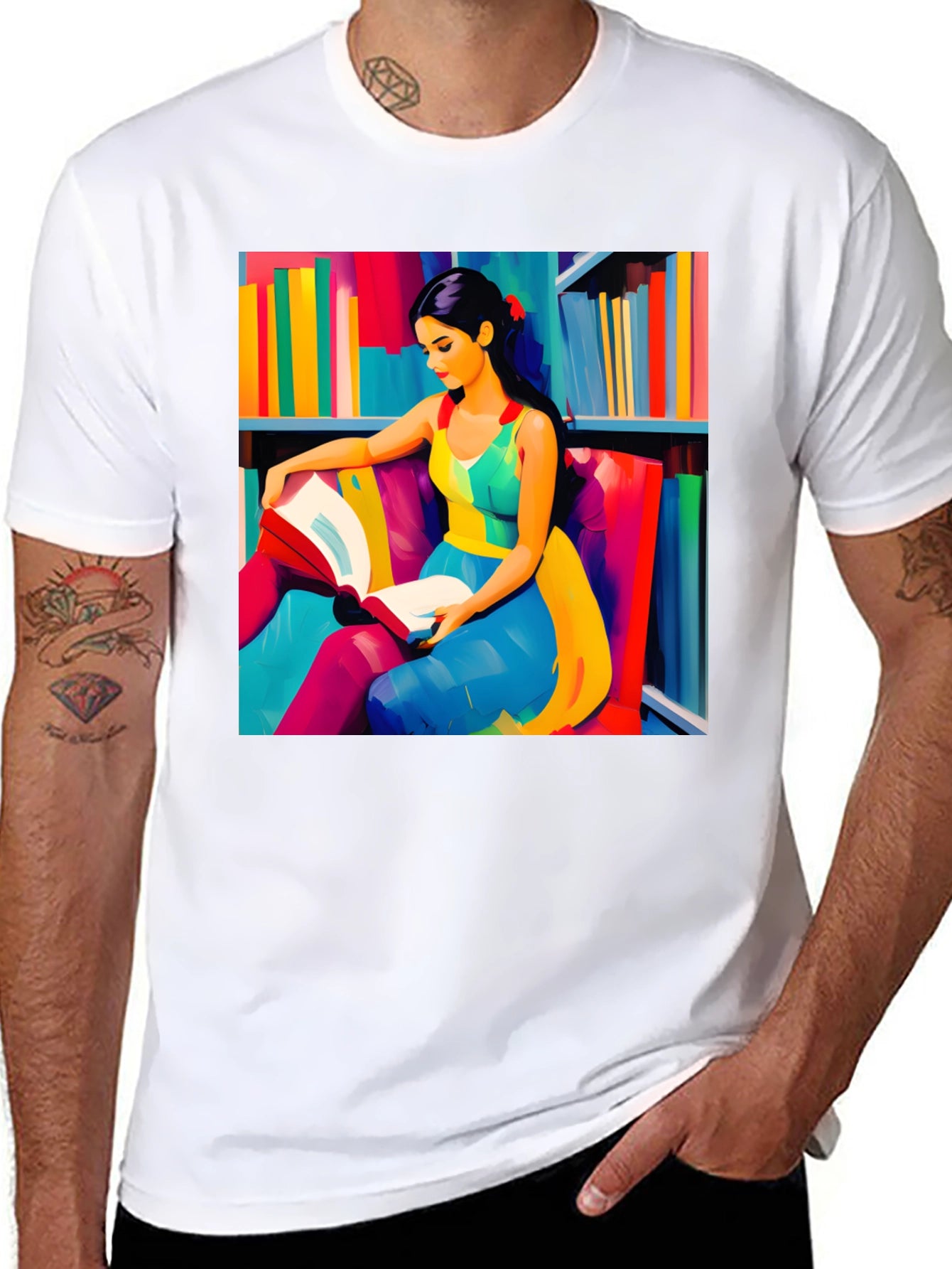 Colorful Reader Graphic T-Shirt