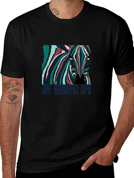 Colorful Zebra Graphic Tee - Unisex