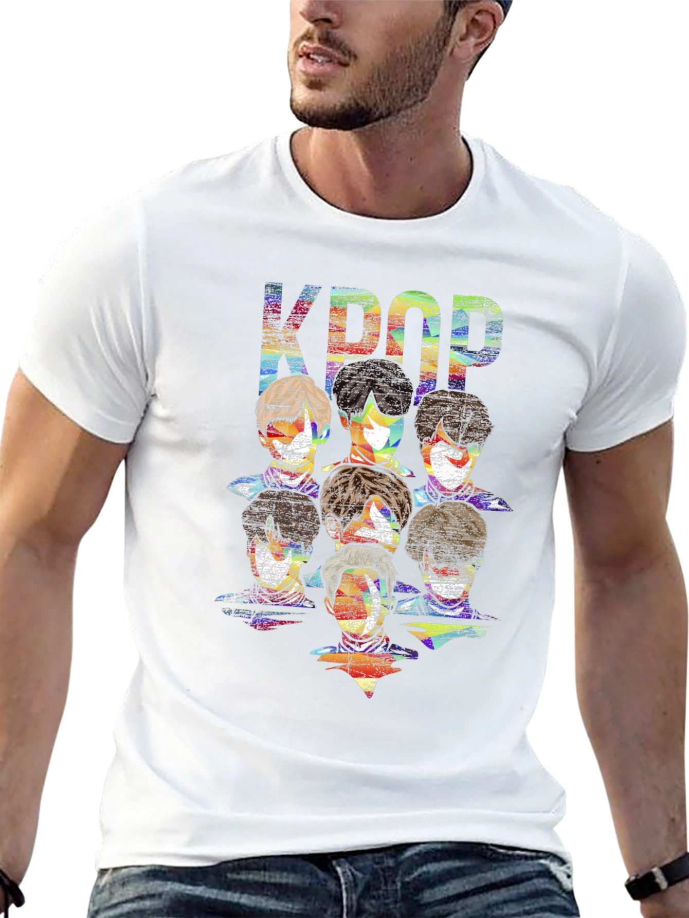 KPOP Graphic Print Black T-Shirt