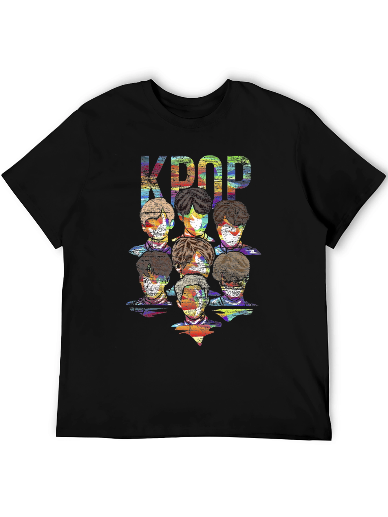KPOP Graphic Print Black T-Shirt