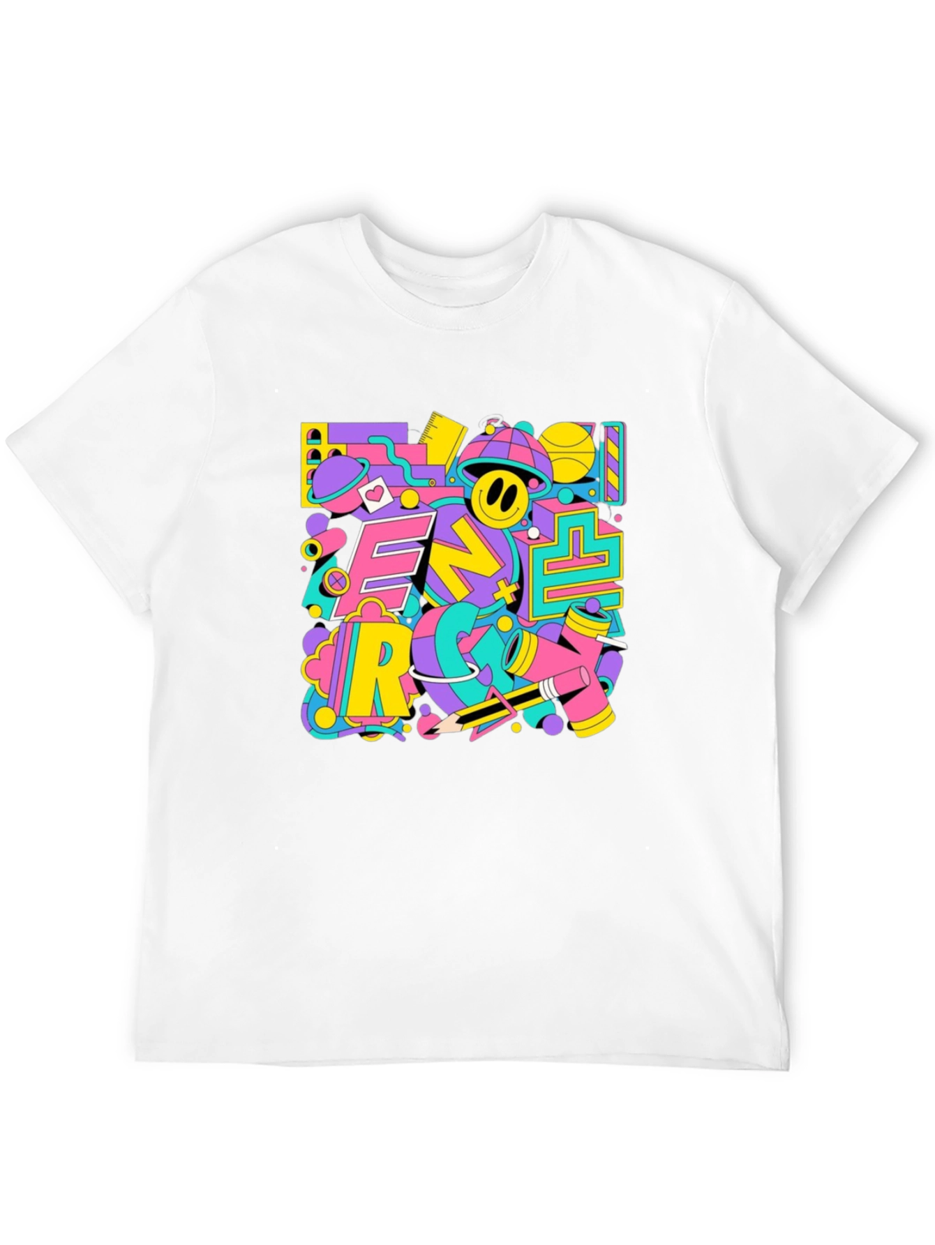 Funky Retro Graphic Print Black T-Shirt