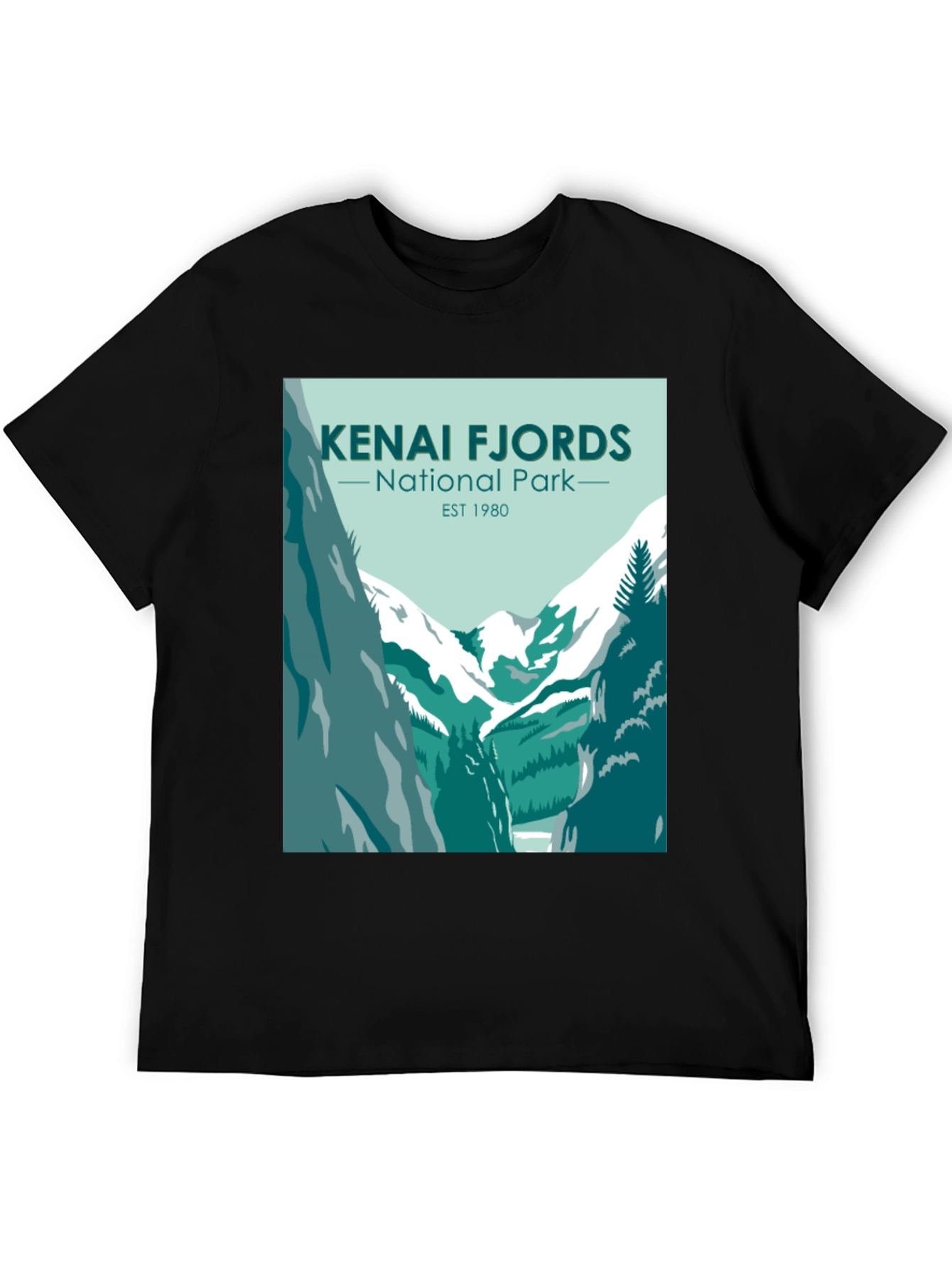 Kenai Fjords National Park T-Shirt - Black