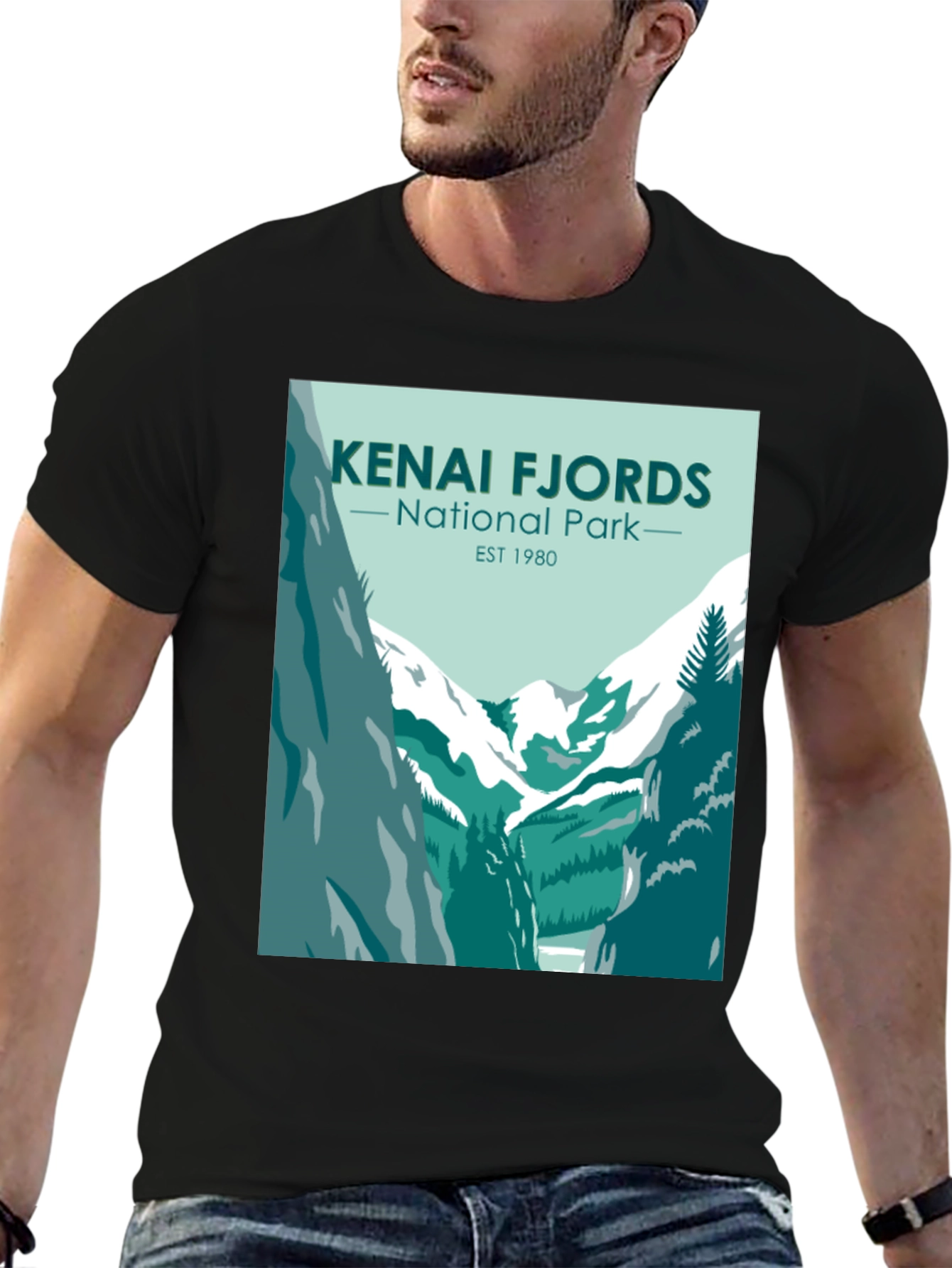 Kenai Fjords National Park T-Shirt - Black