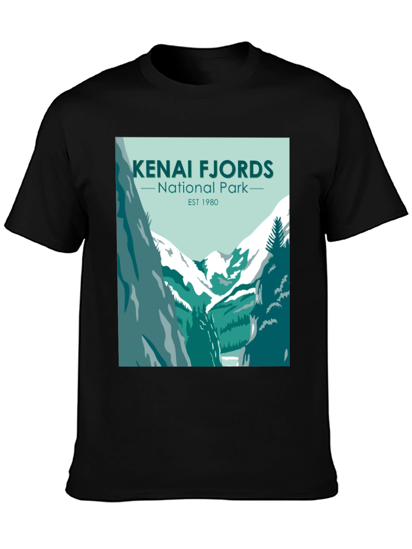 Kenai Fjords National Park T-Shirt - Black