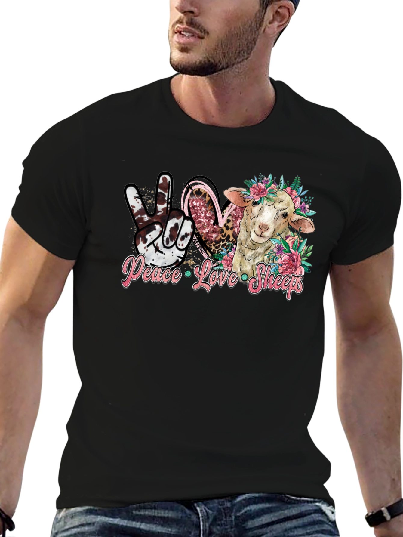 Peace Love Sheep T-Shirt - Cute Animal Tee