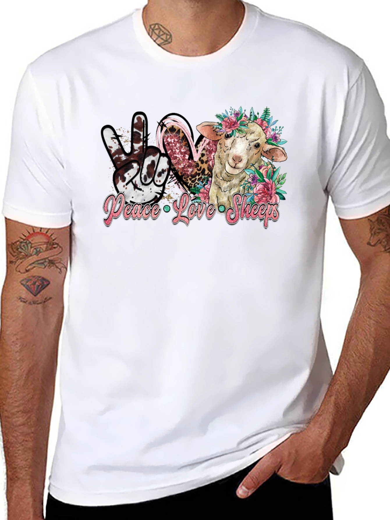 Peace Love Sheep T-Shirt - Cute Animal Tee