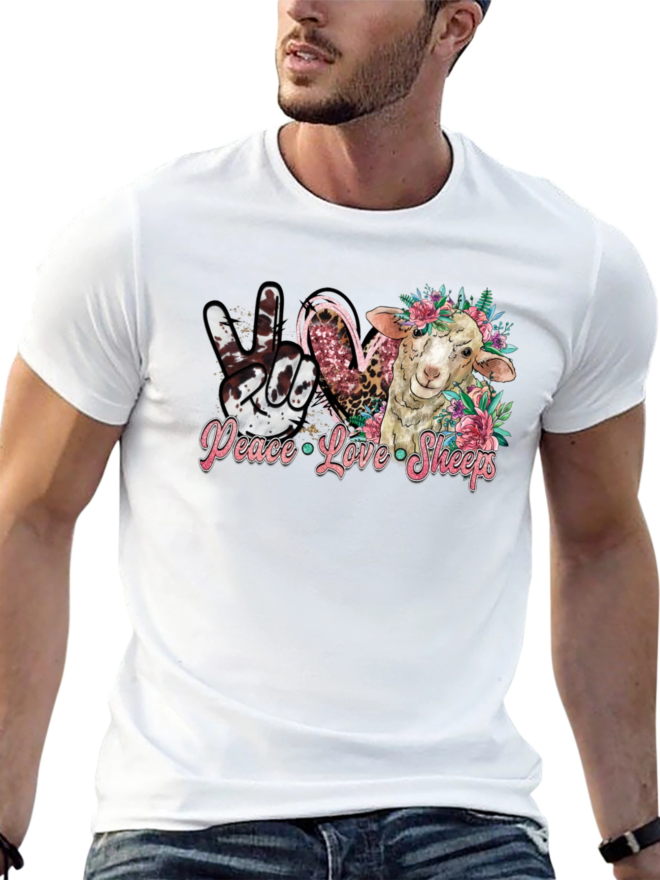 Peace Love Sheep T-Shirt - Cute Animal Tee