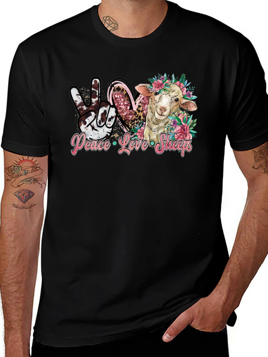 Peace Love Sheep T-Shirt - Cute Animal Tee