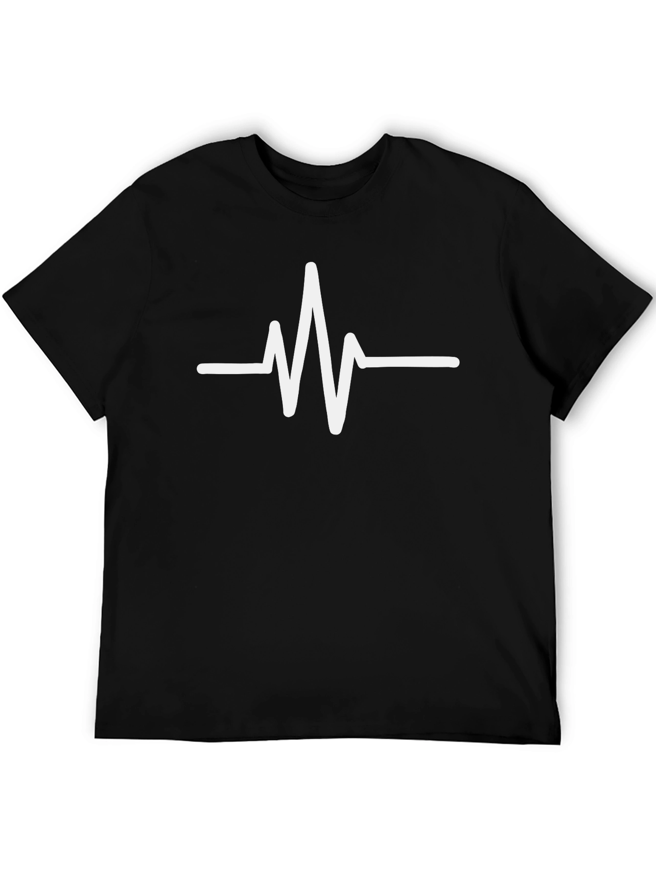 Heartbeat Graphic Tee - Stylish Black Cotton T-Shirt