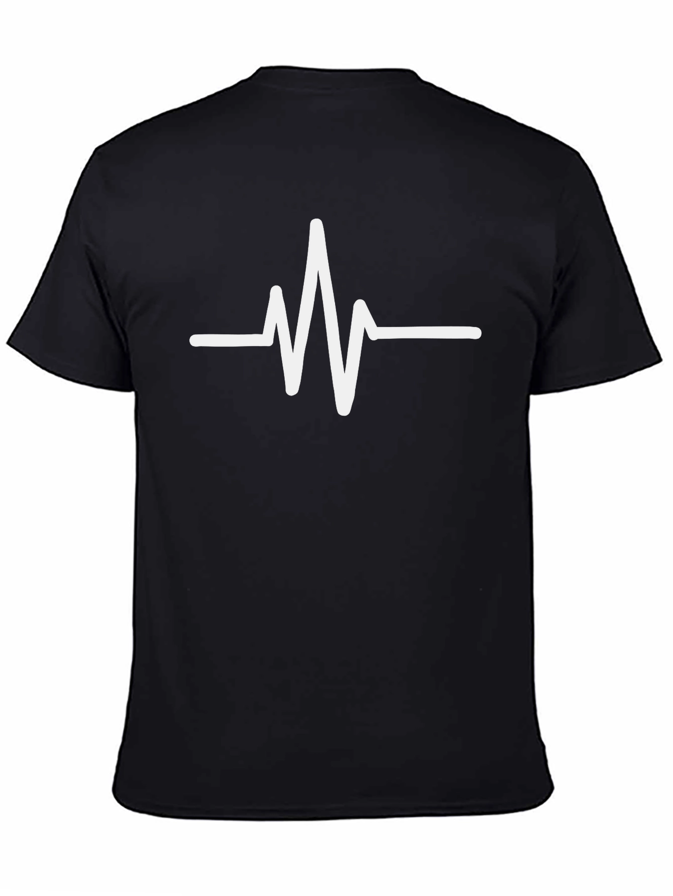 Heartbeat Graphic Tee - Stylish Black Cotton T-Shirt