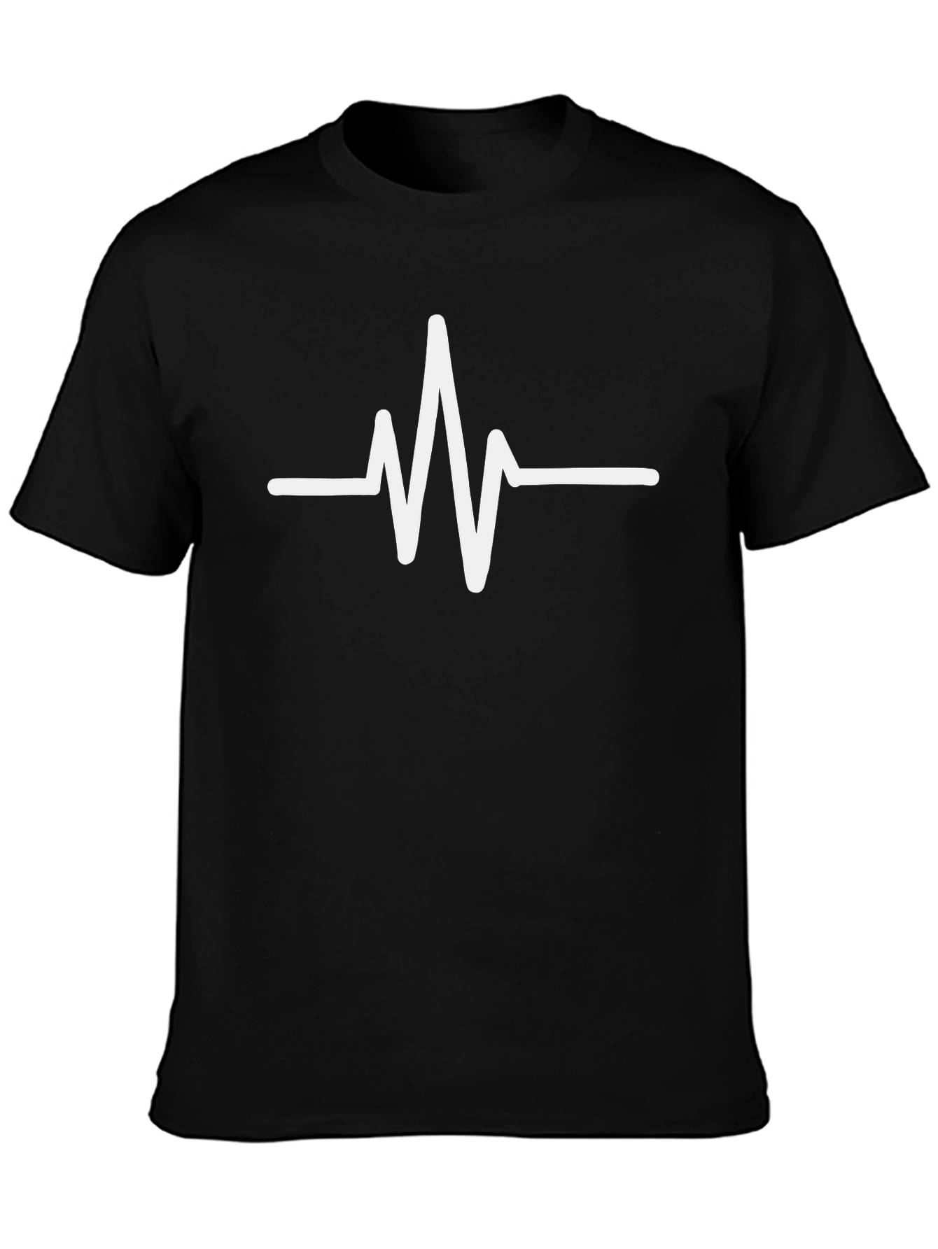 Heartbeat Graphic Tee - Stylish Black Cotton T-Shirt