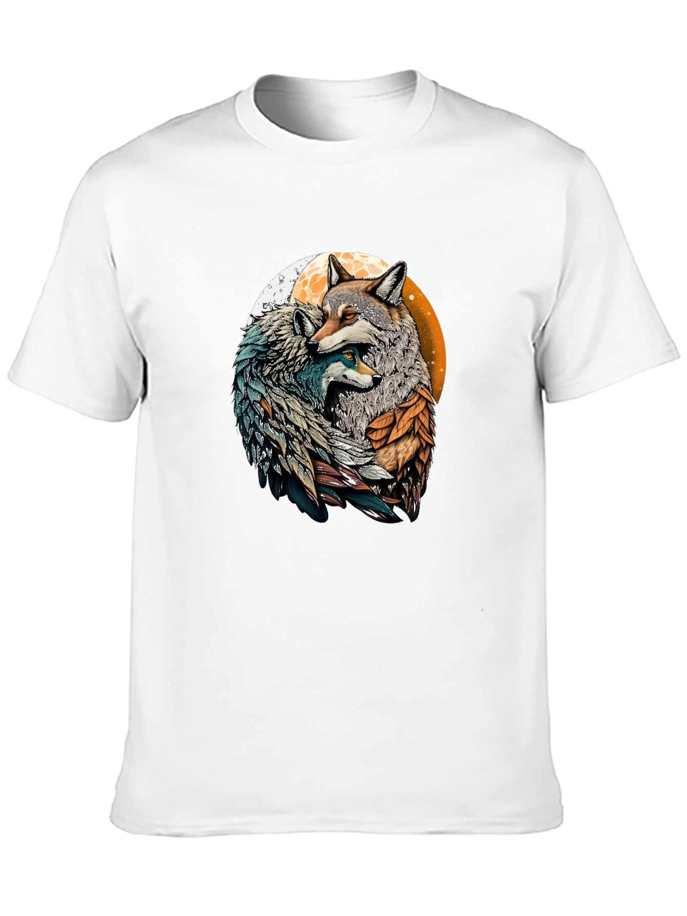 Wolf Couple Graphic Black T-Shirt