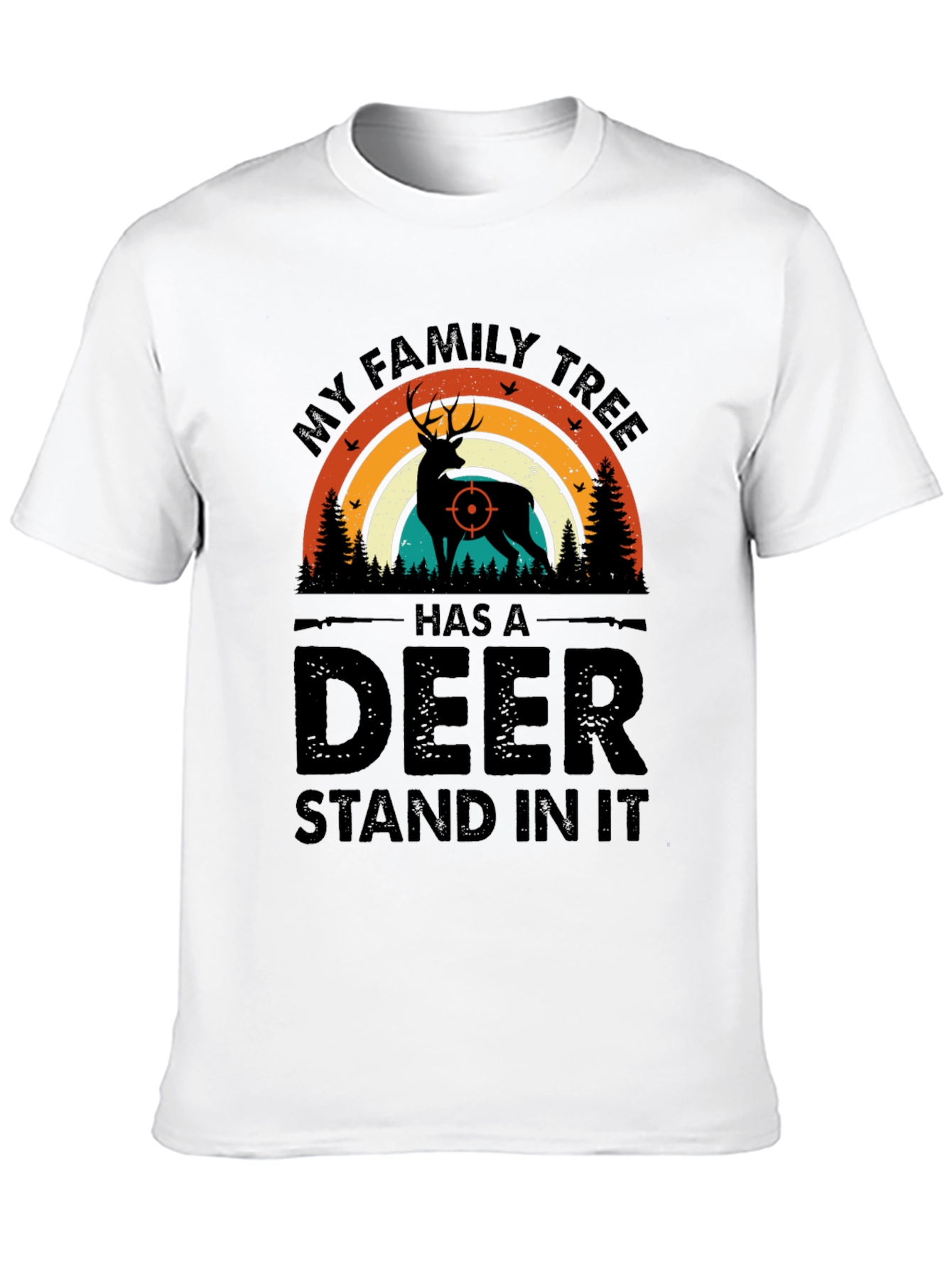 Hunting Family Tree Deer Graphic T-Shirt