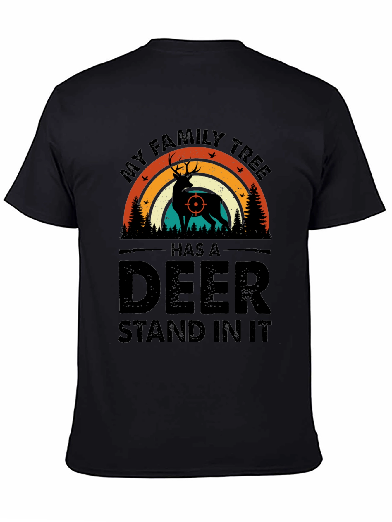 Hunting Family Tree Deer Graphic T-Shirt