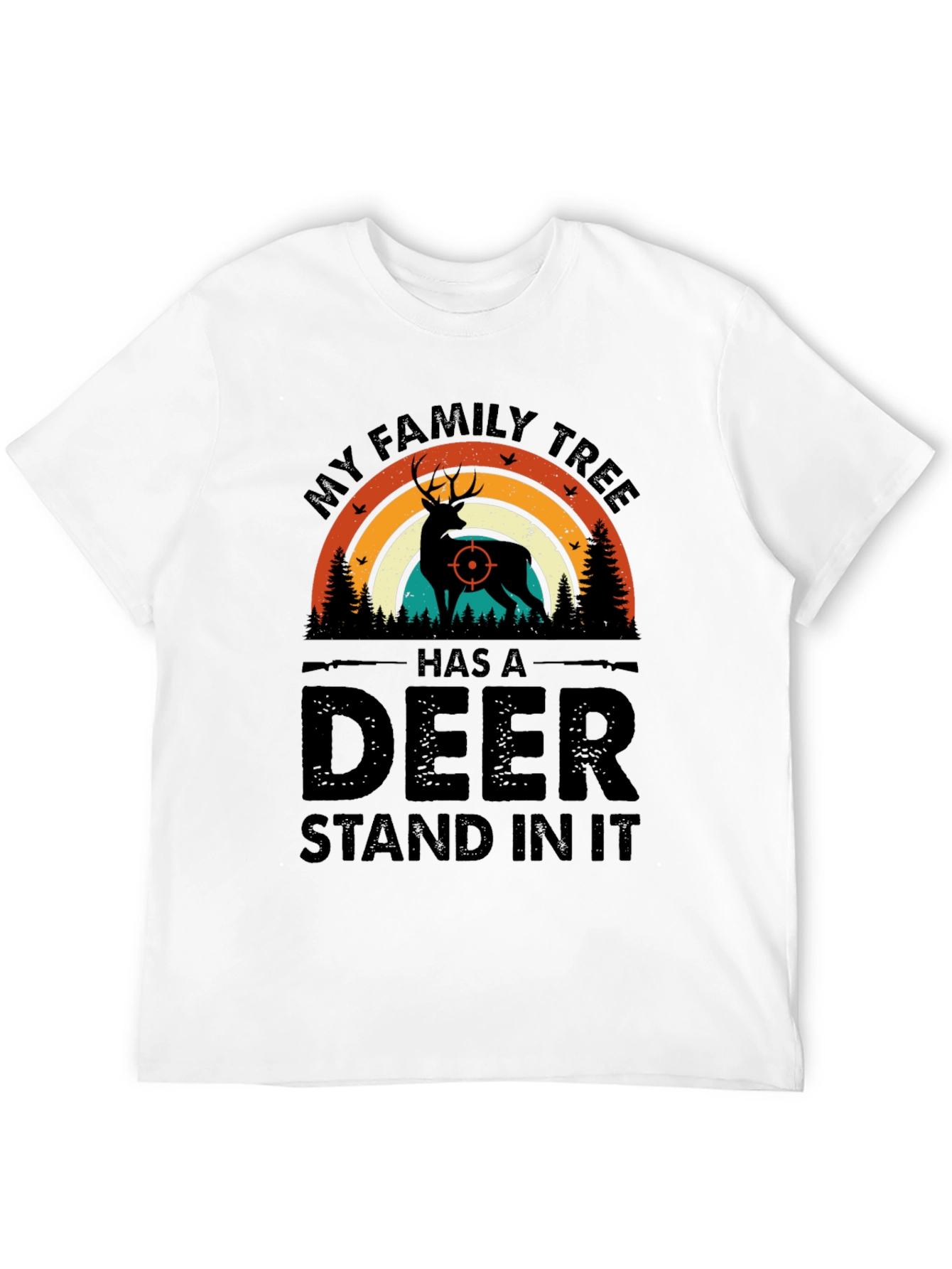 Hunting Family Tree Deer Graphic T-Shirt