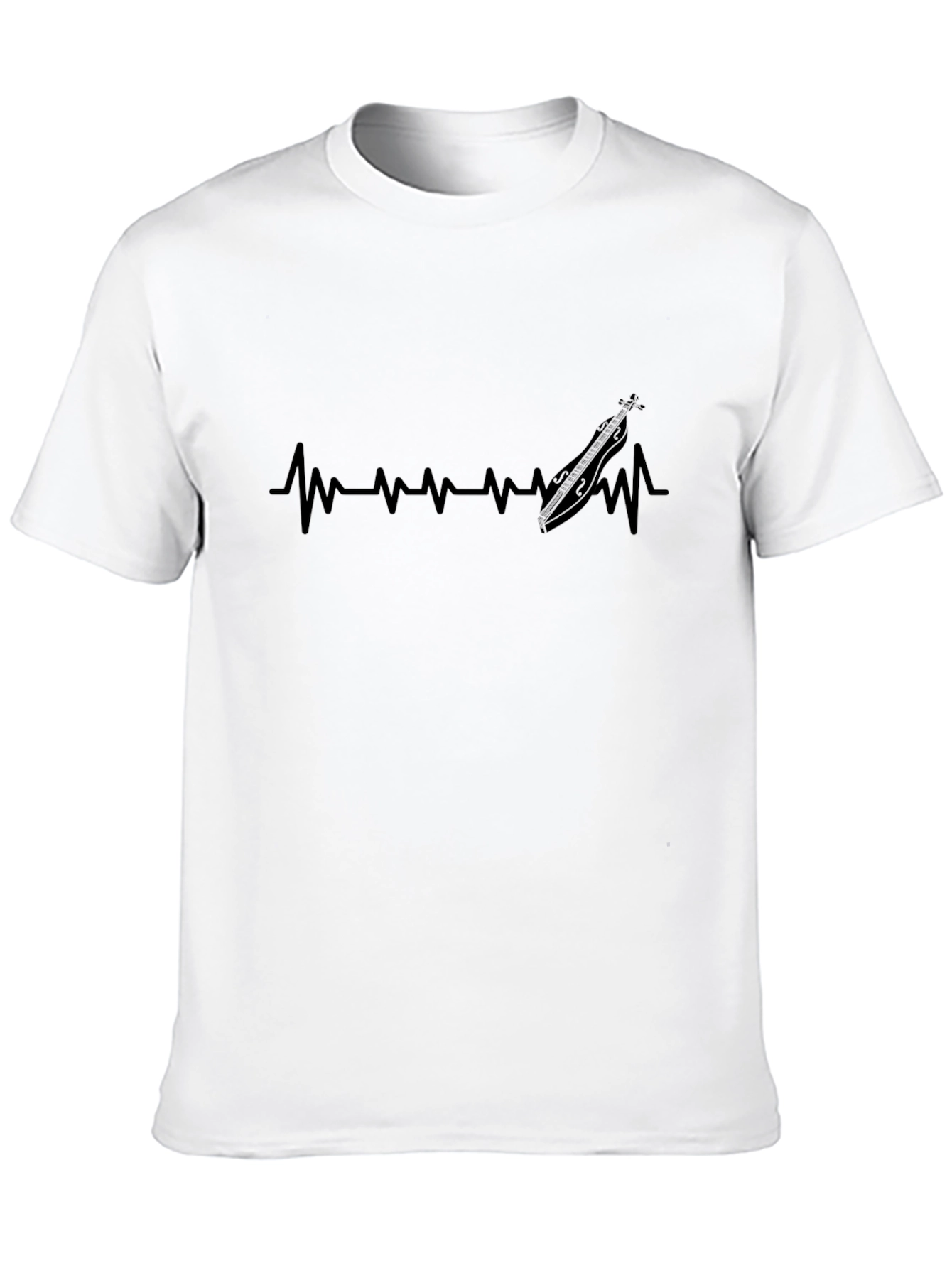Heartbeat Dulcimer Black Tee - Music Lover