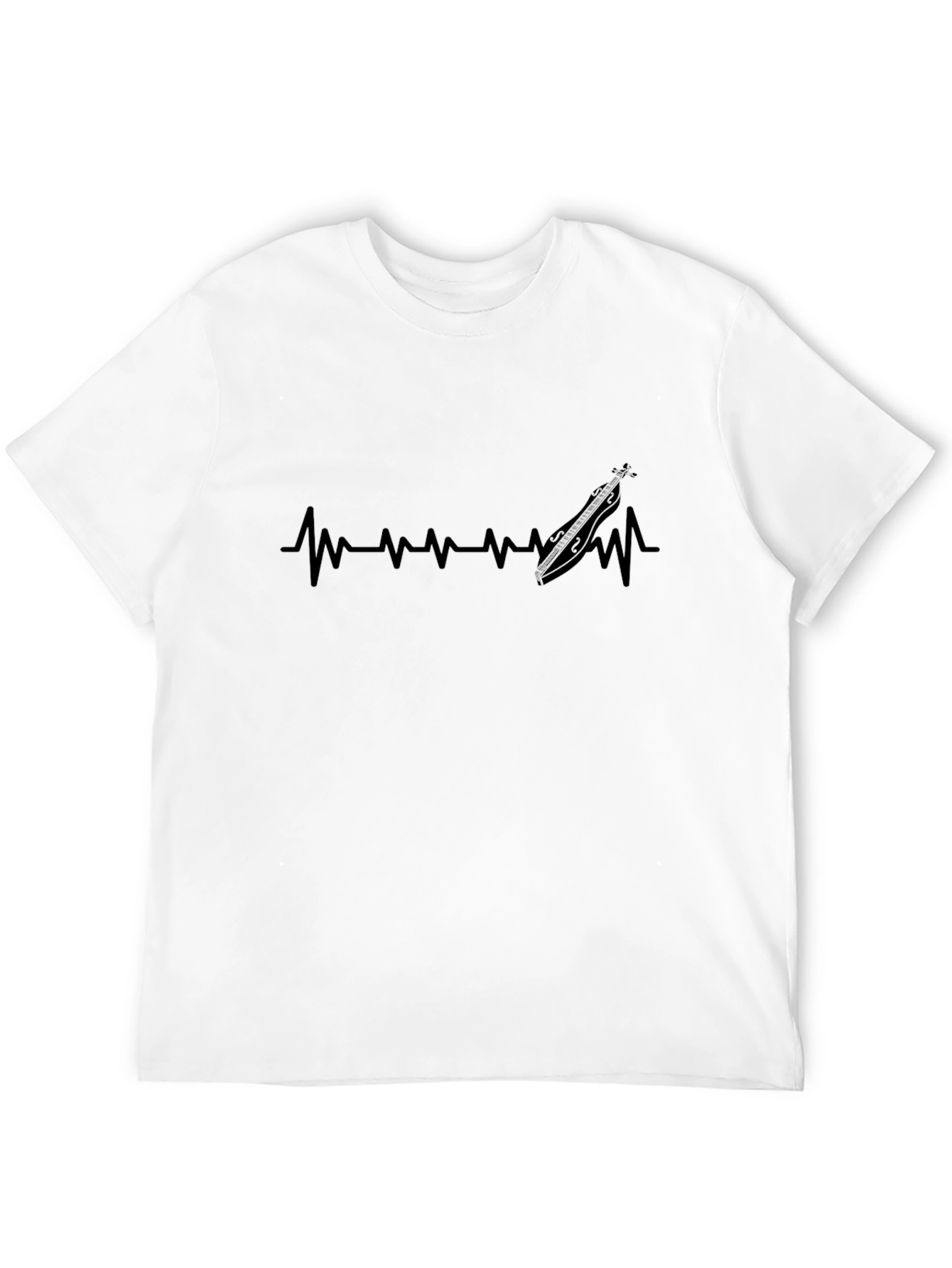 Heartbeat Dulcimer Black Tee - Music Lover