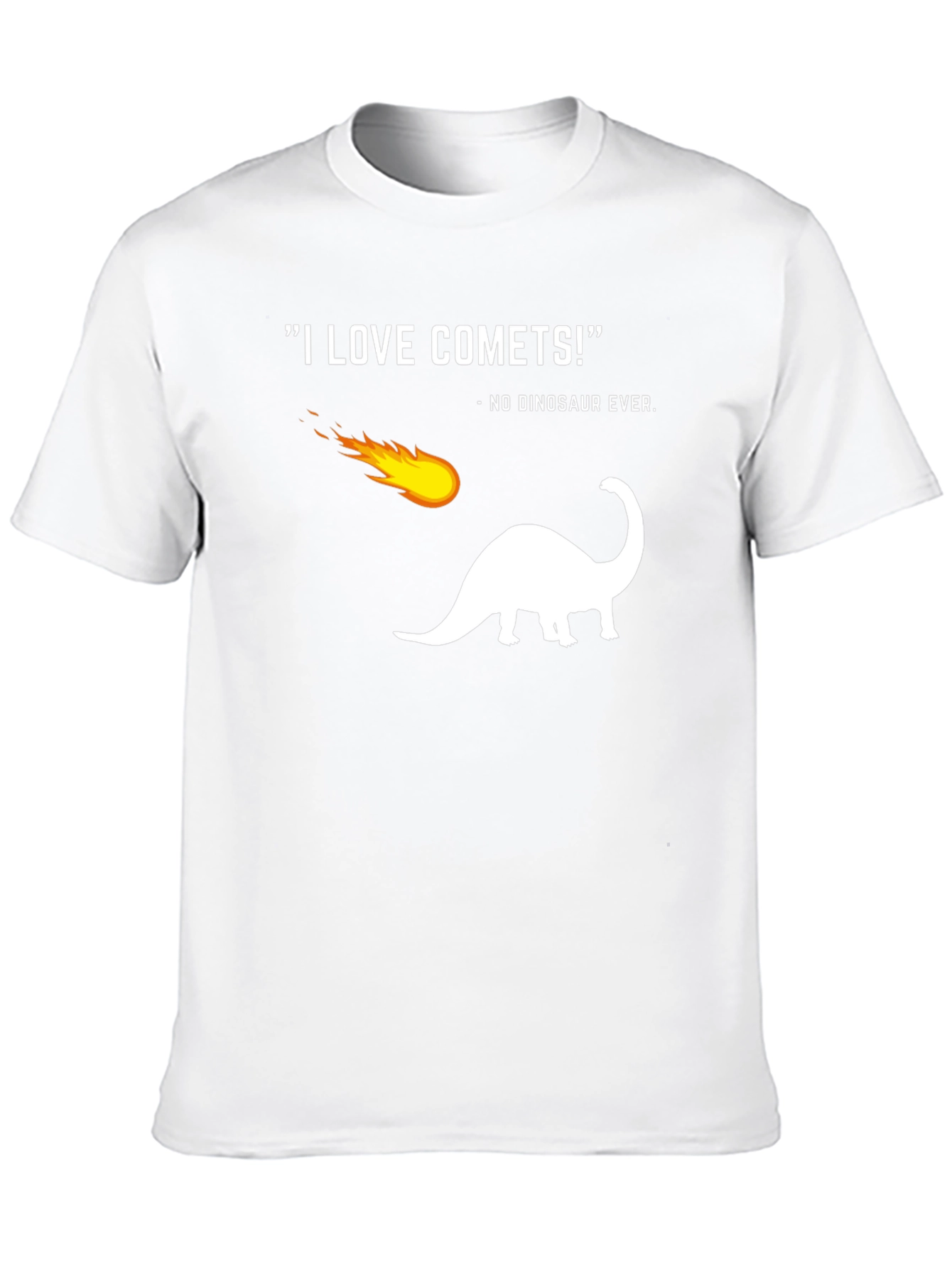 Funny Comet Dinosaur Graphic Black T-Shirt
