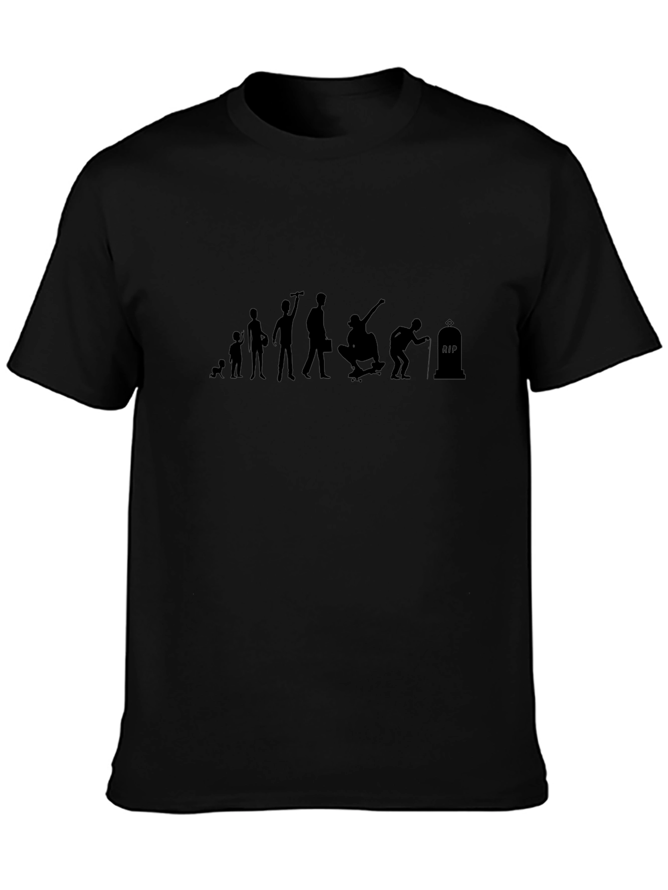 Evolution of a Skateboarder Black T-Shirt