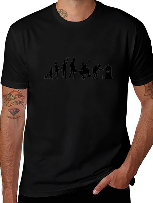 Evolution of a Skateboarder Black T-Shirt
