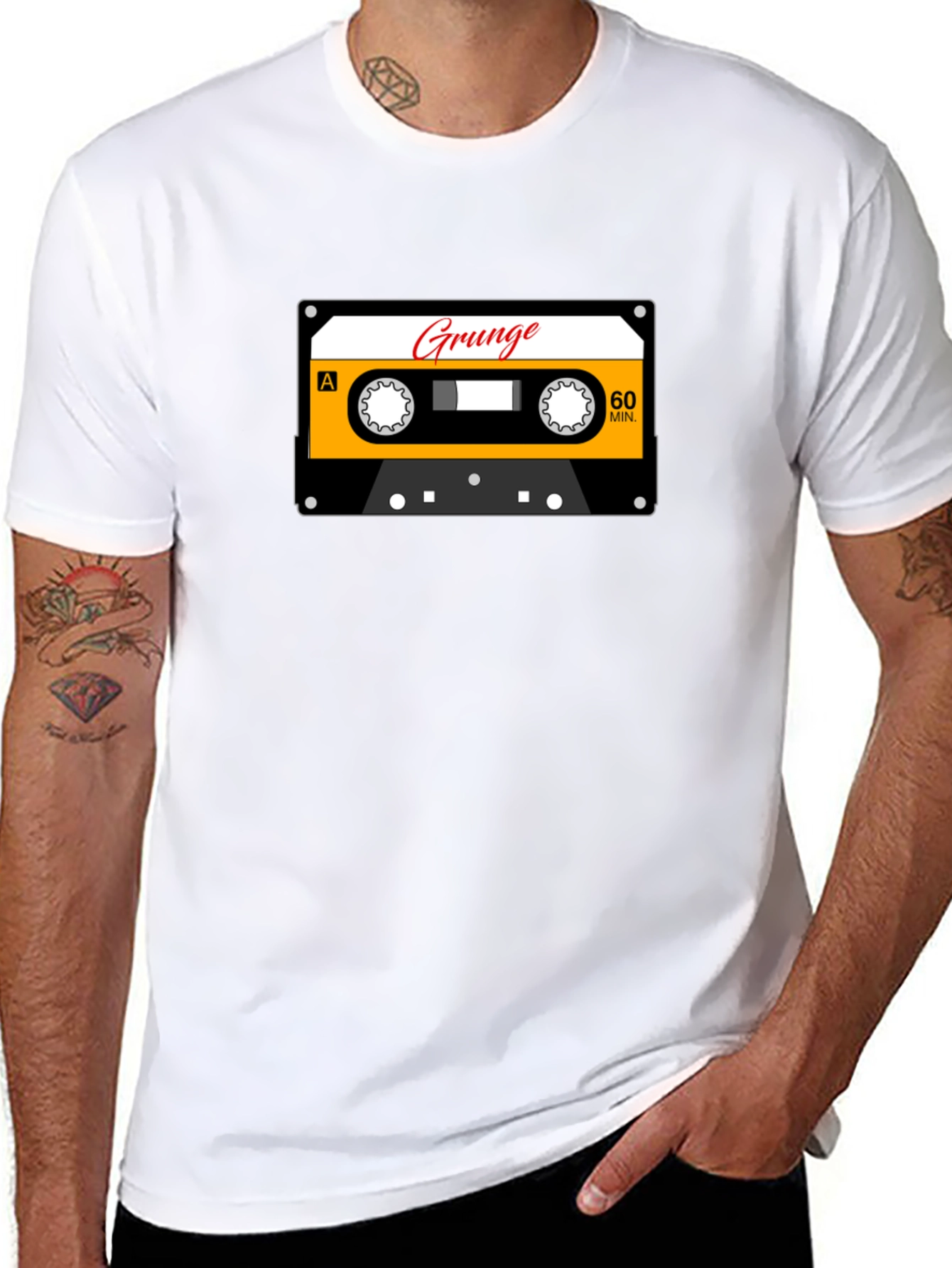 Grunge Cassette Tape Graphic T-Shirt