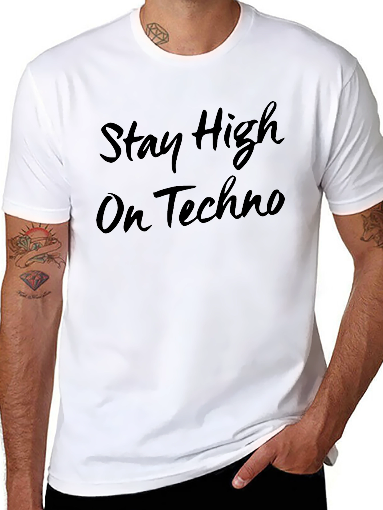 Stay High On Techno Graphic T-Shirt