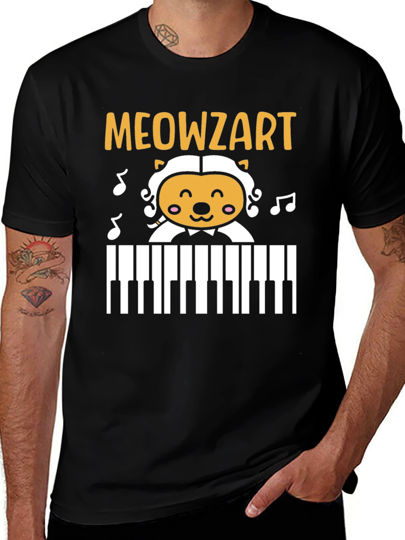 Meowzart Cat Piano T-Shirt - Music Lover Tee