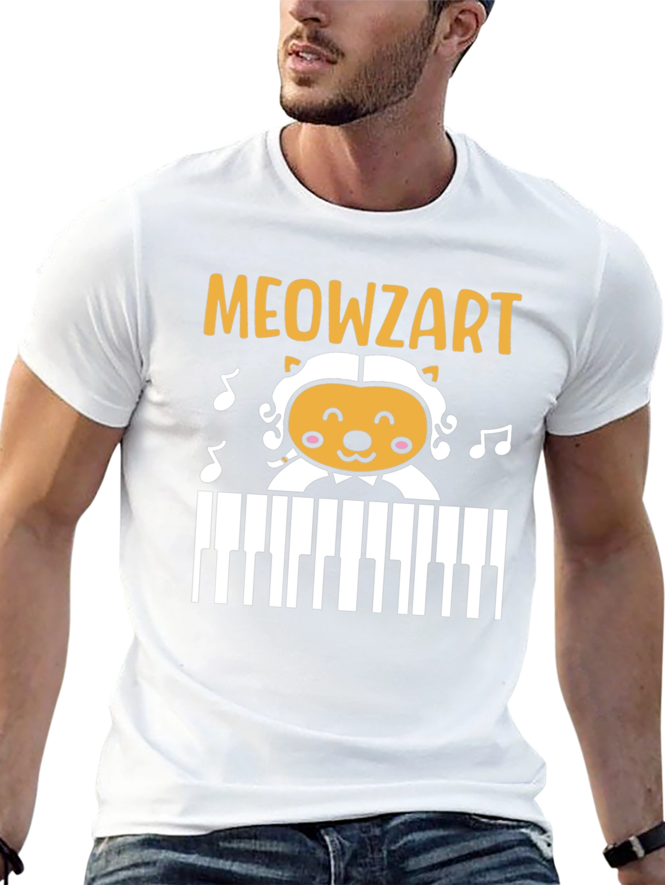 Meowzart Cat Piano T-Shirt - Music Lover Tee