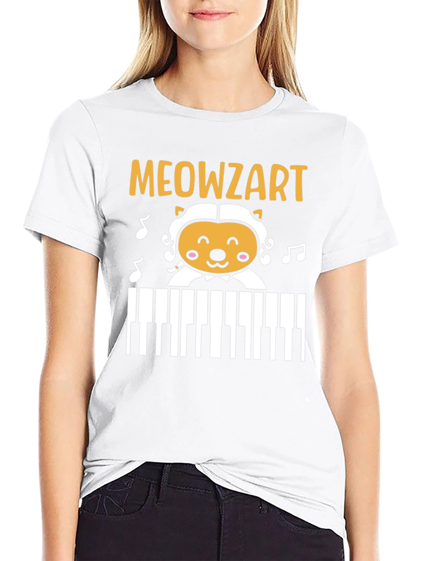 Meowzart Cat Piano T-Shirt - Music Lover Tee