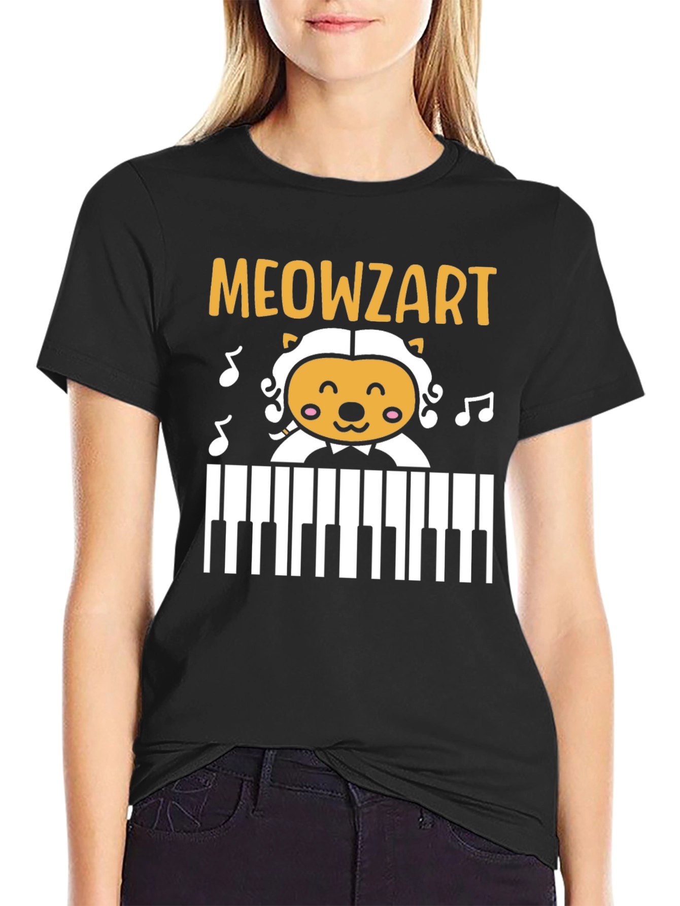Meowzart Cat Piano T-Shirt - Music Lover Tee