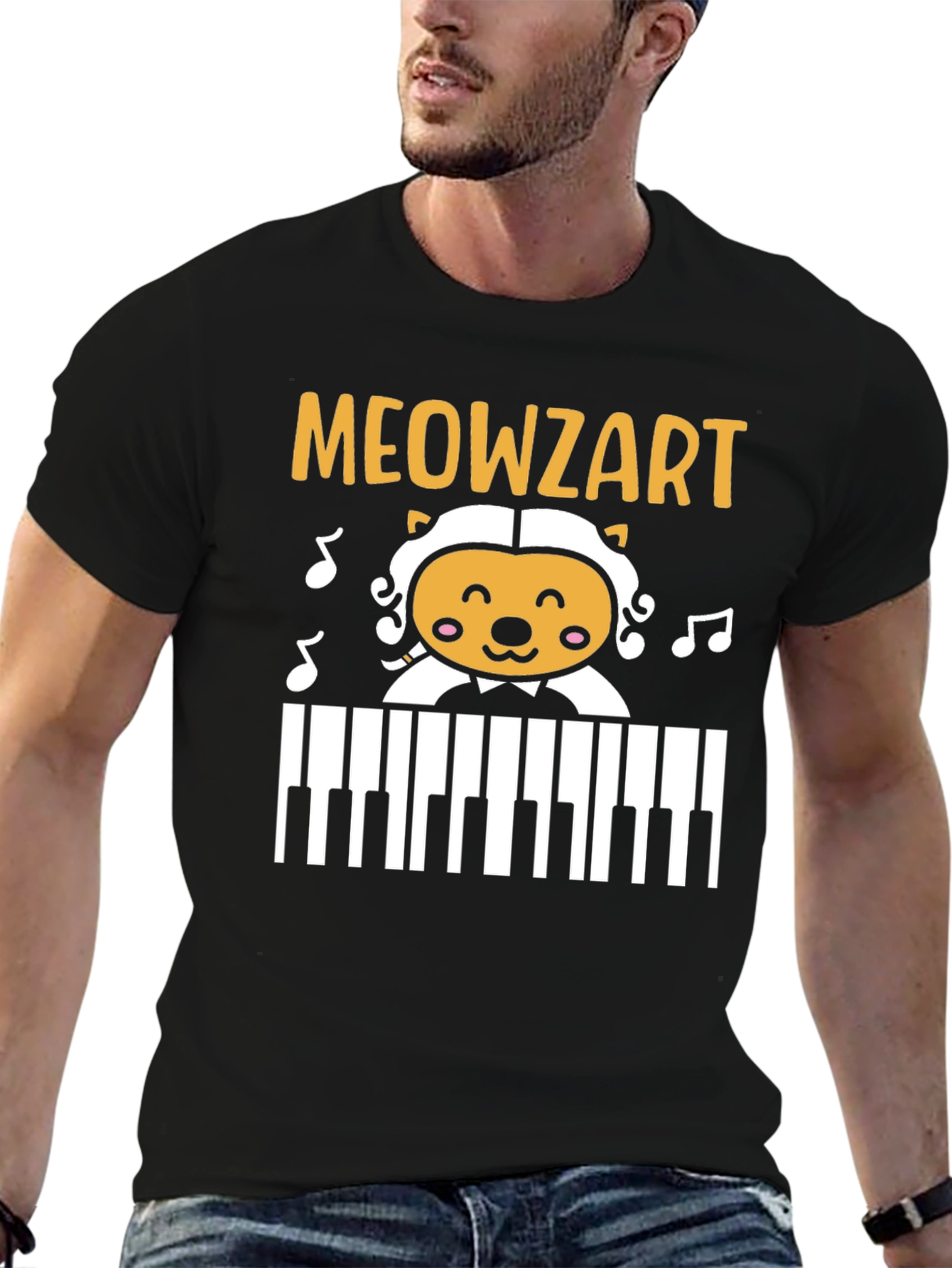 Meowzart Cat Piano T-Shirt - Music Lover Tee