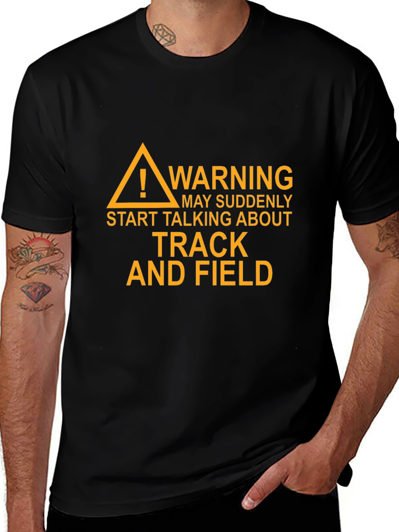 Track and Field Warning Graphic T-Shirt