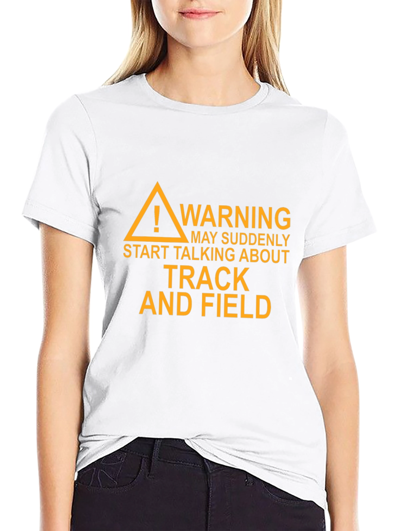 Track and Field Warning Graphic T-Shirt