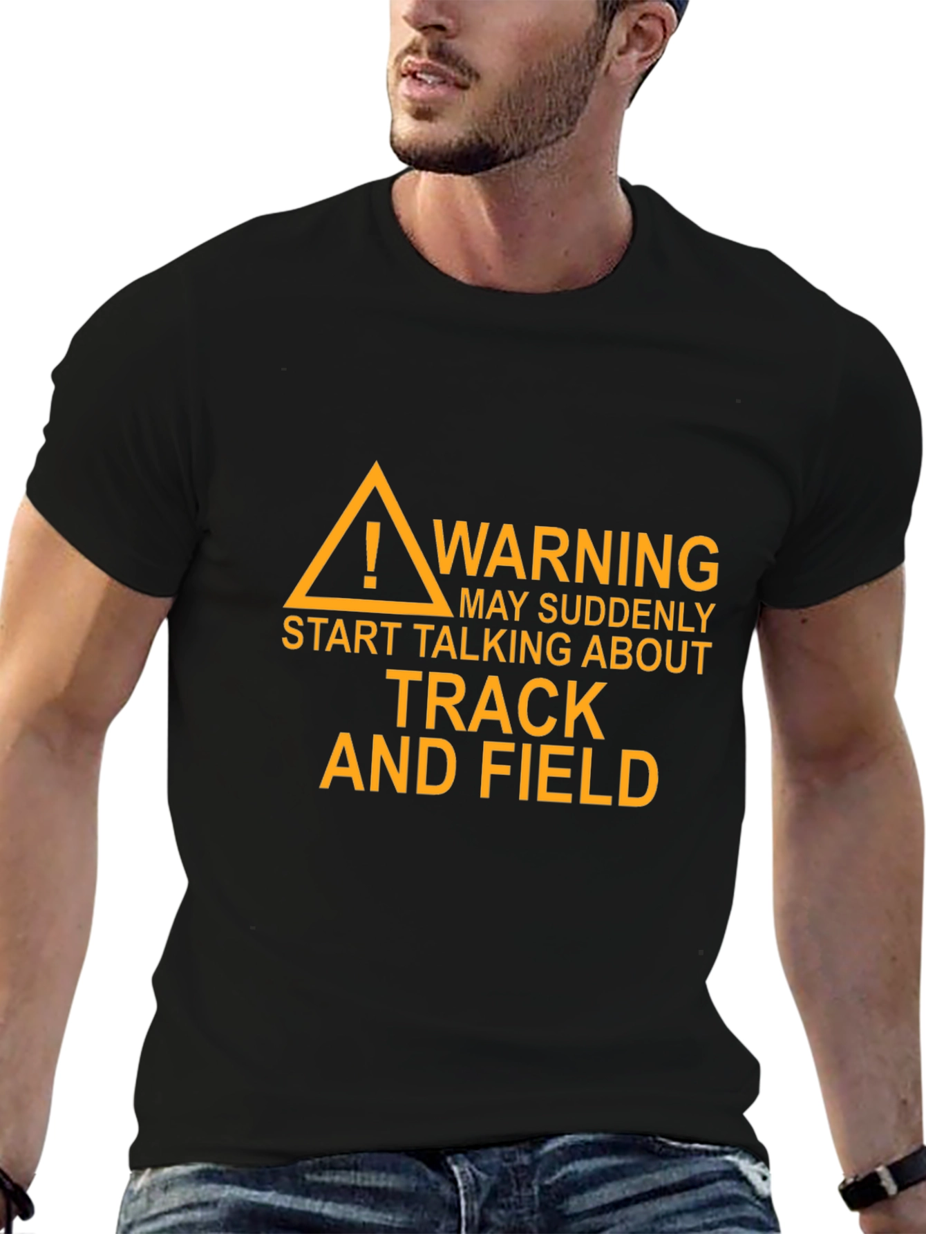 Track and Field Warning Graphic T-Shirt