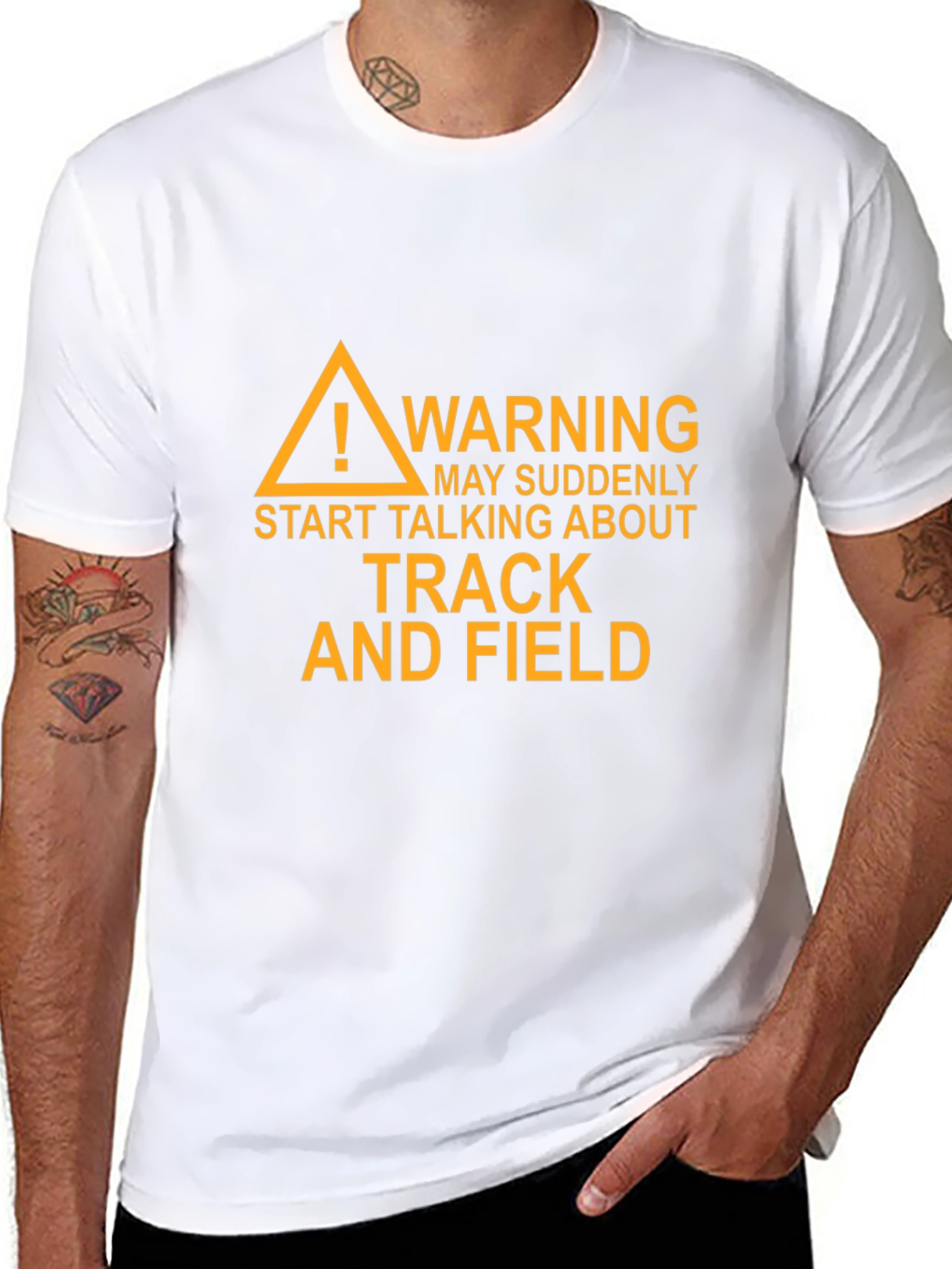Track and Field Warning Graphic T-Shirt