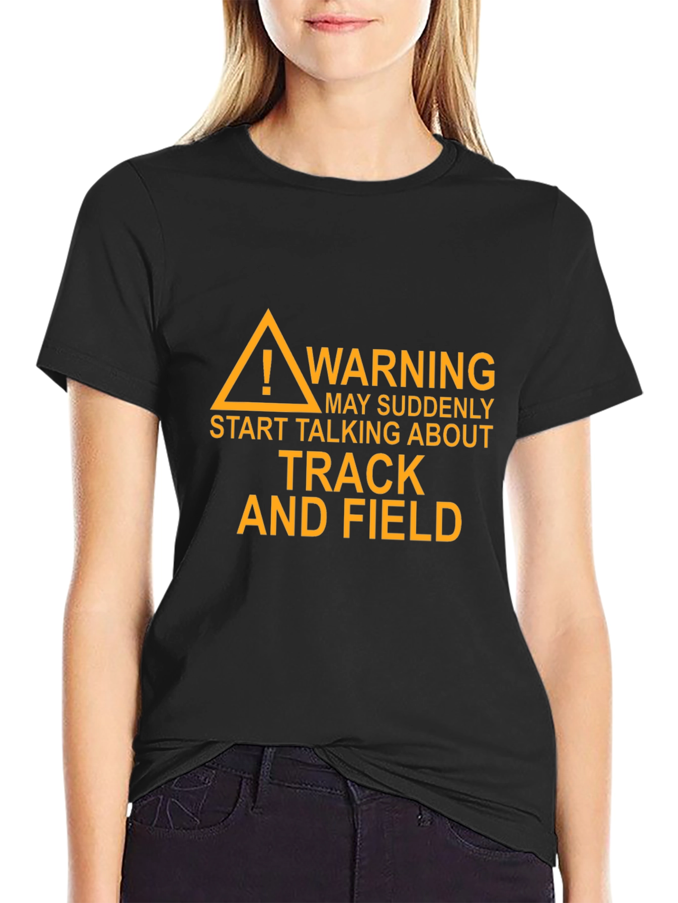 Track and Field Warning Graphic T-Shirt
