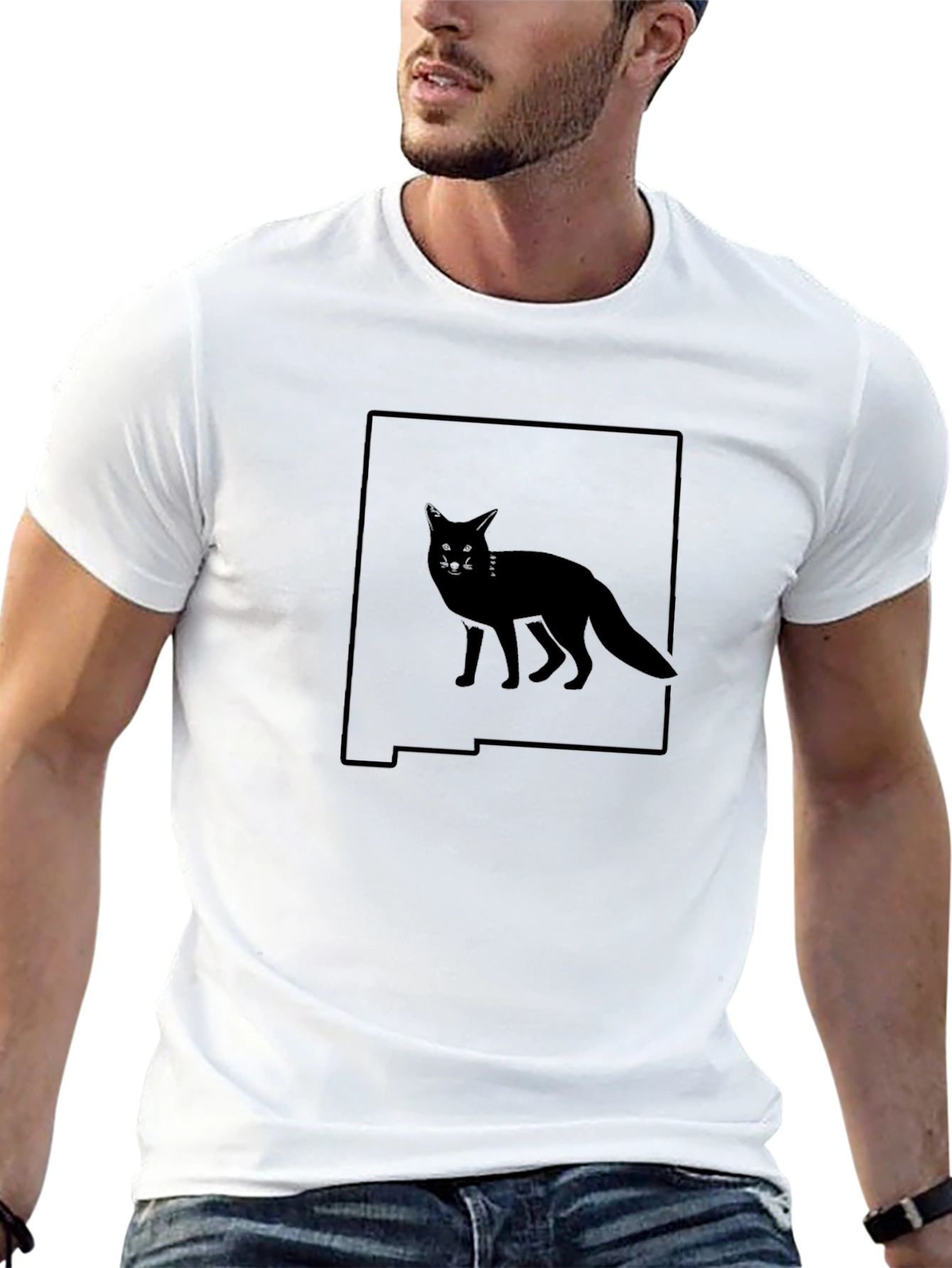 New Mexico Fox Silhouette Graphic Tee - Black