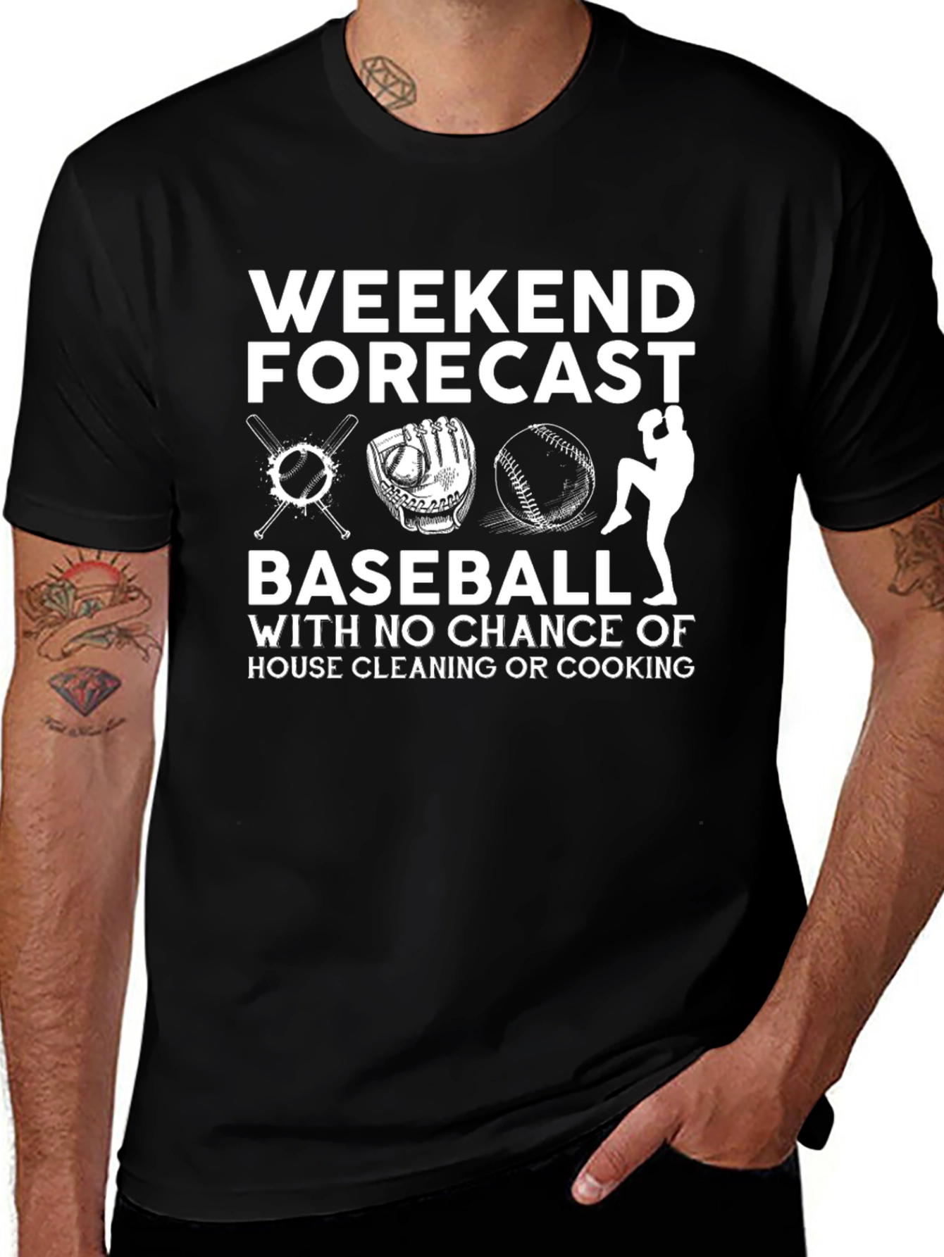 Weekend Baseball T-Shirt - No Housework!