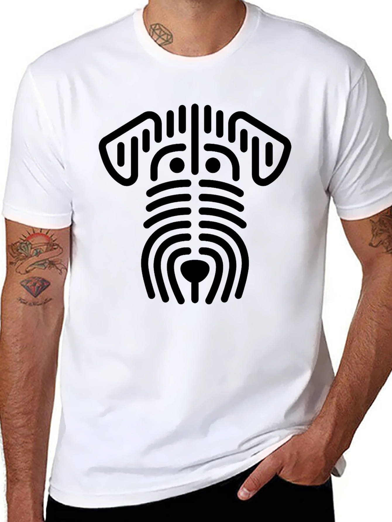 Minimalist Dog Graphic Tee - Black