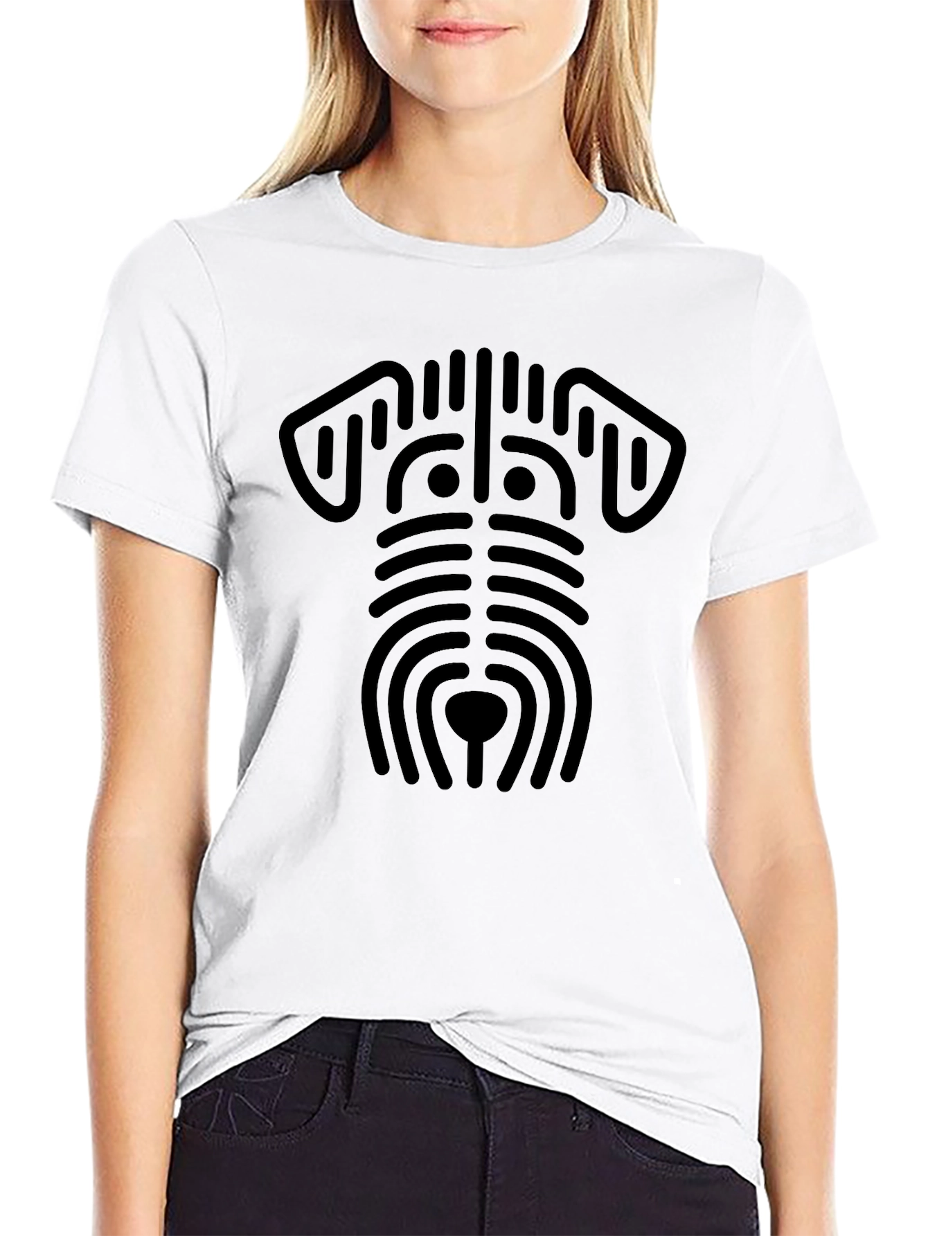 Minimalist Dog Graphic Tee - Black