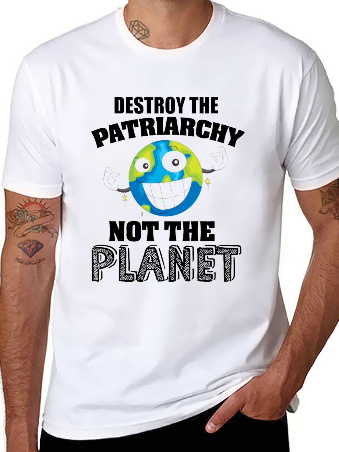 Destroy Patriarchy Planet Graphic Tee