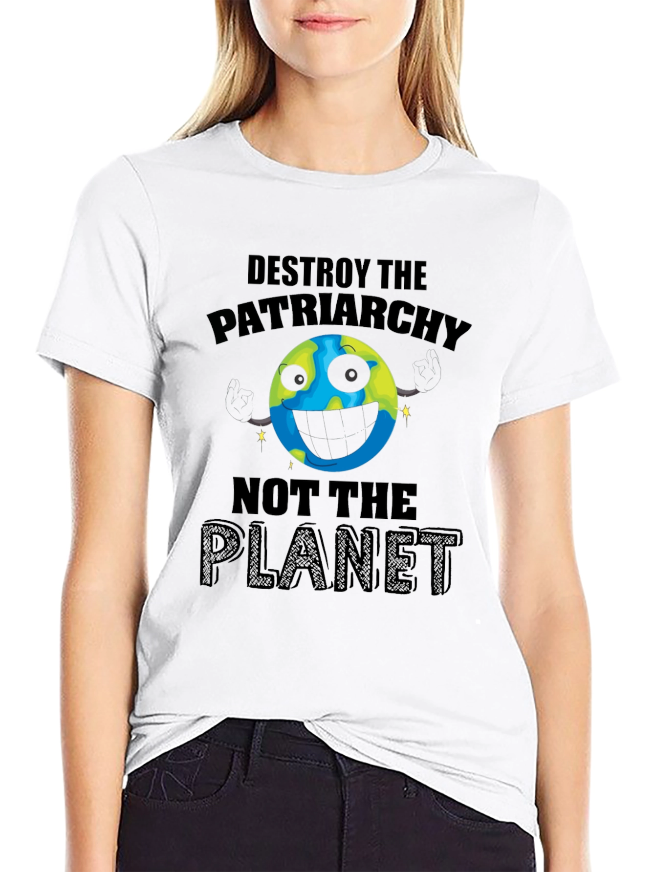 Destroy Patriarchy Planet Graphic Tee