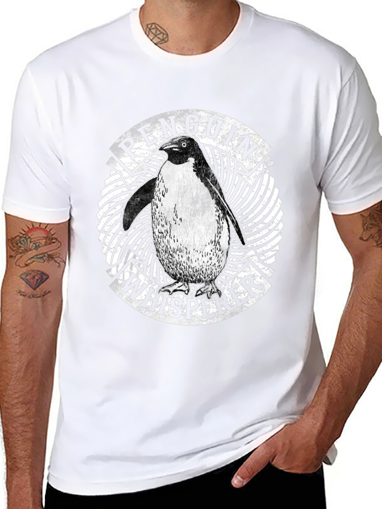 Penguin Whisperer Graphic T-Shirt - Black Cotton Tee