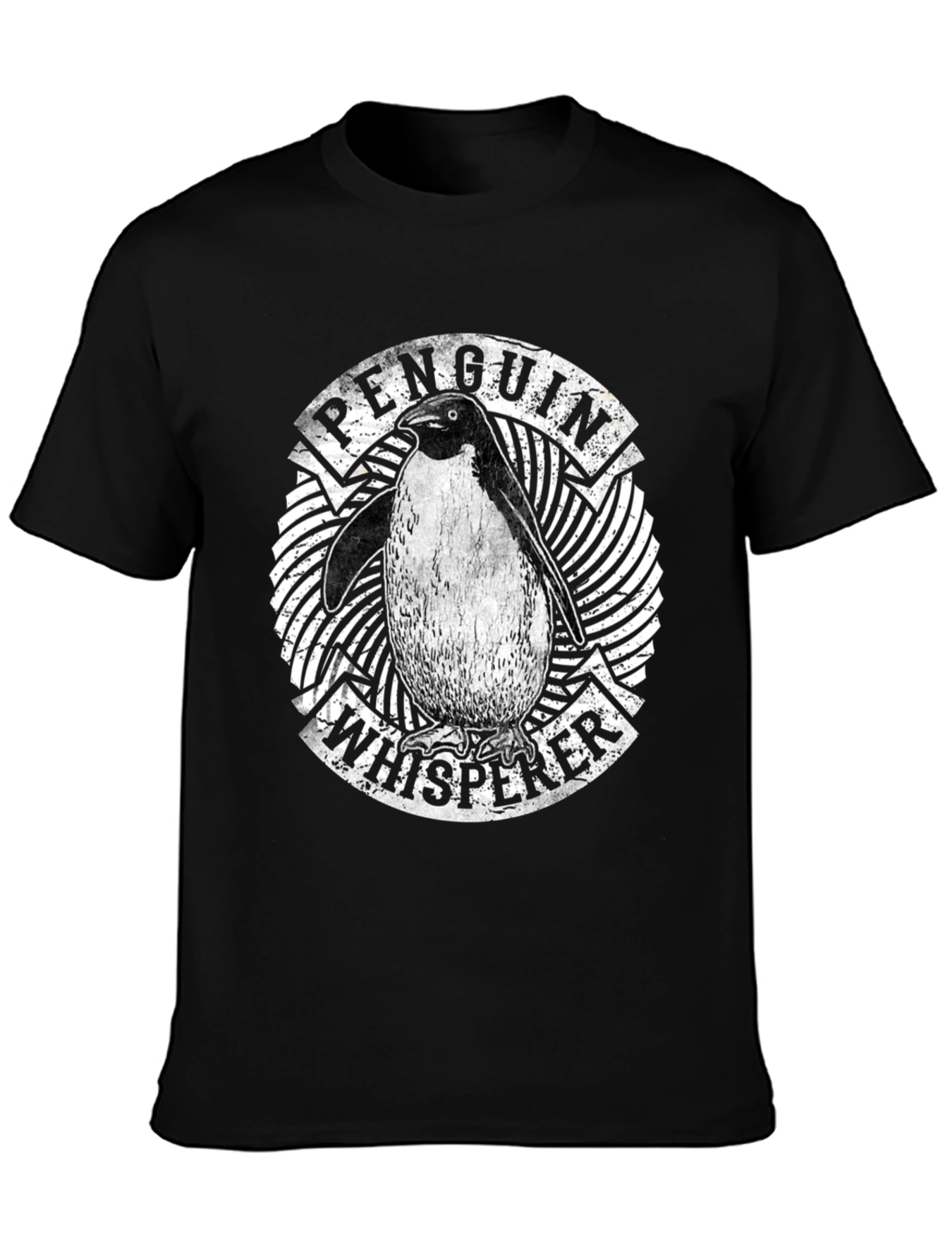 Penguin Whisperer Graphic T-Shirt - Black Cotton Tee