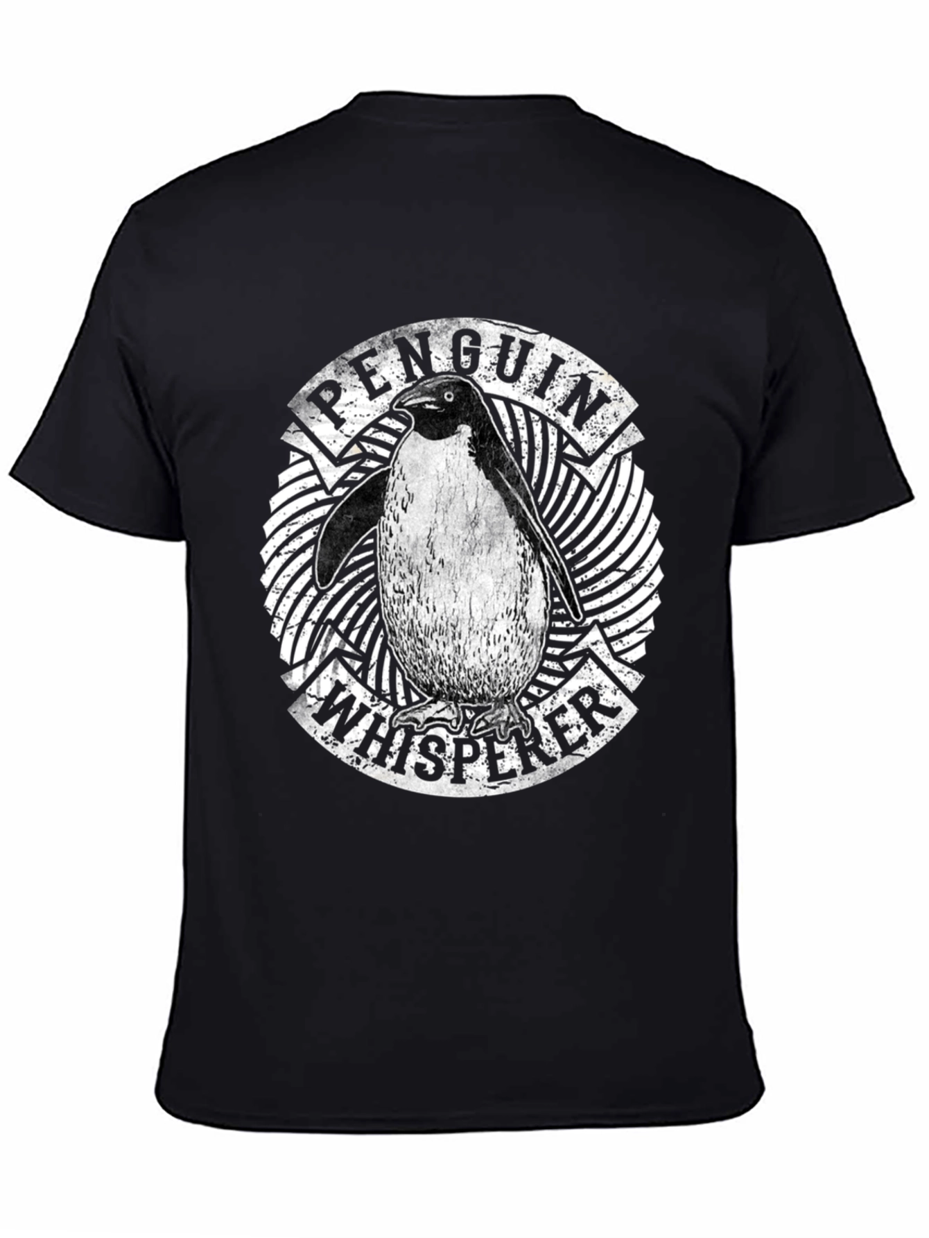 Penguin Whisperer Graphic T-Shirt - Black Cotton Tee
